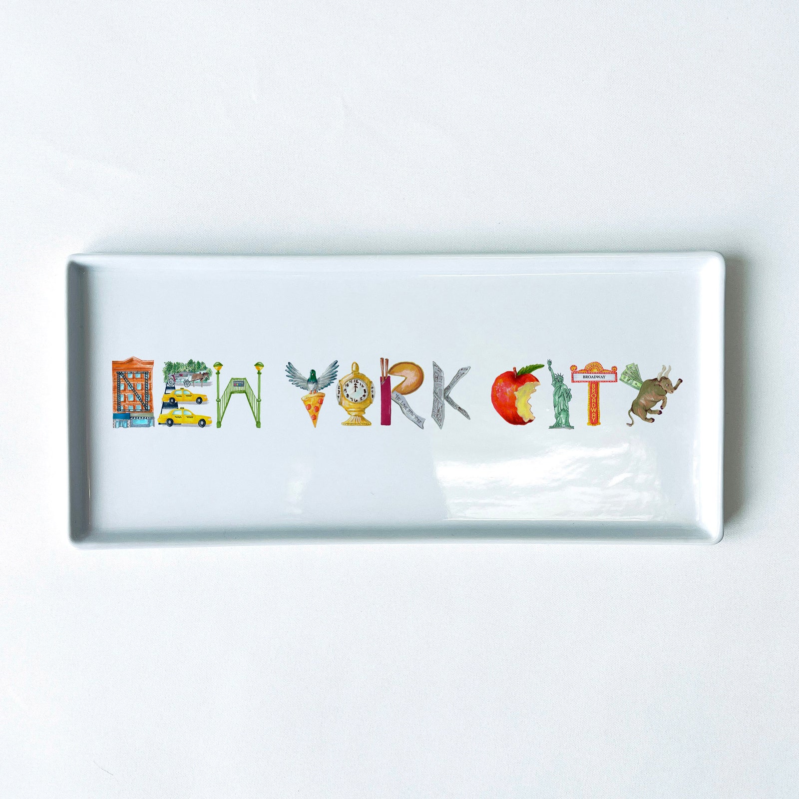 New York City Icons Typography Tray 10.5" Long