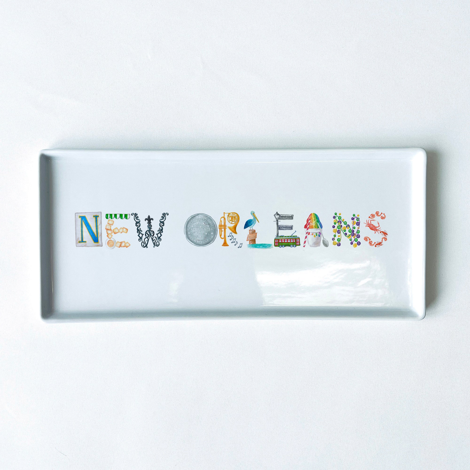 New Orleans Icons Typography Tray 10.5" Long