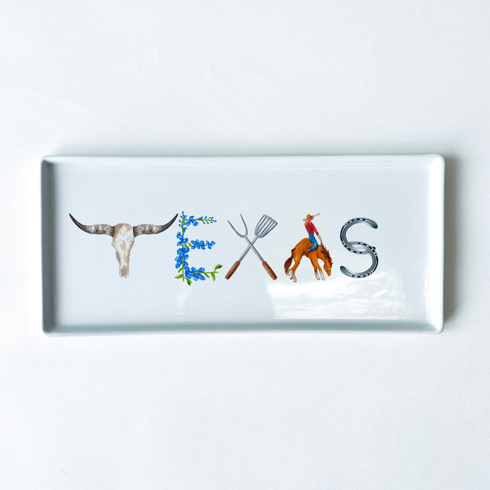 Texas Icons Typography Tray 10.5" Long