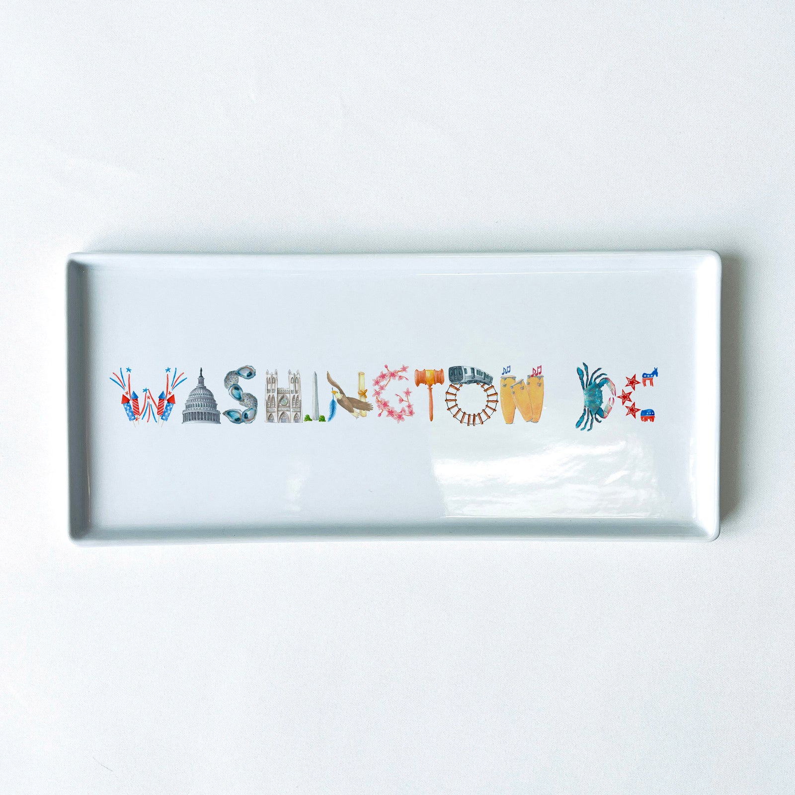 Washington DC Icons Typography Tray 10.5" Long 