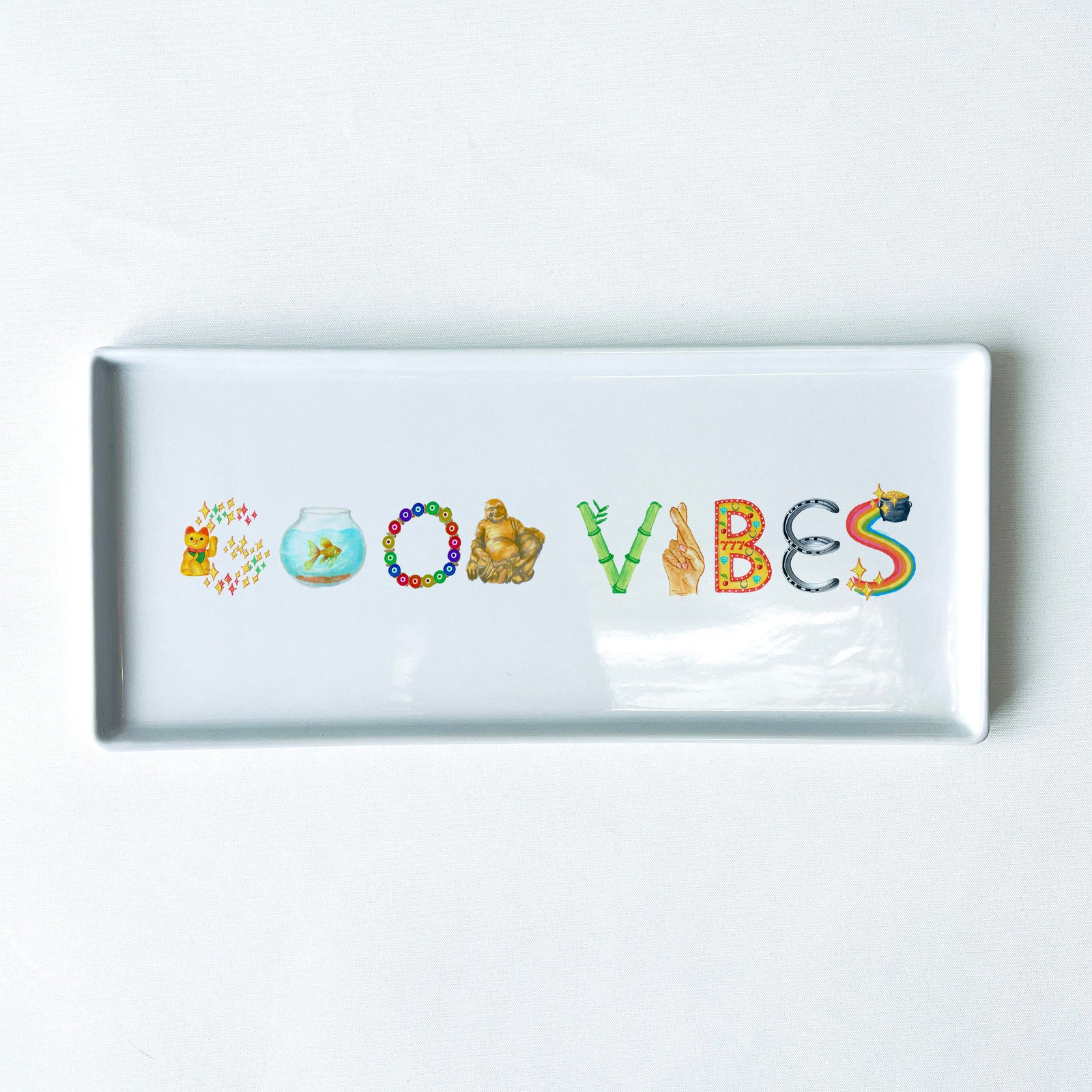 Good Vibes Typography Tray 10.5" Long