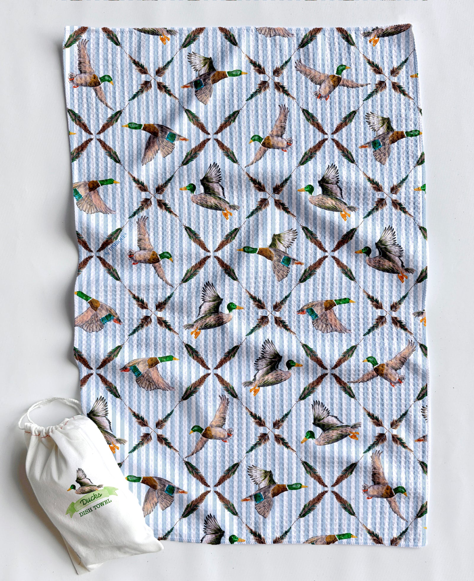 Mallard Duck pattern Artwork Waffle Towel