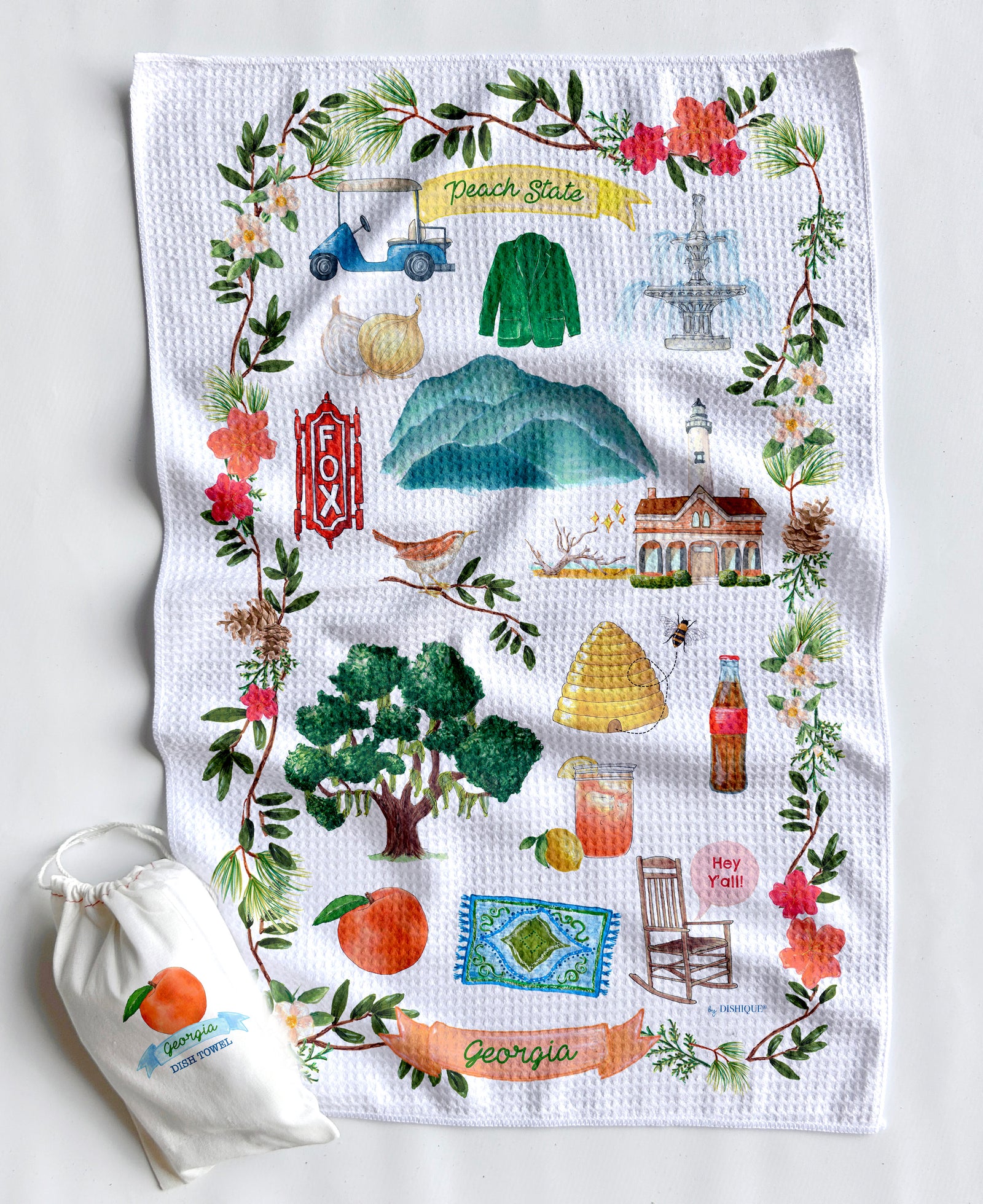 Georgia Icons Artwork Waffle Towel