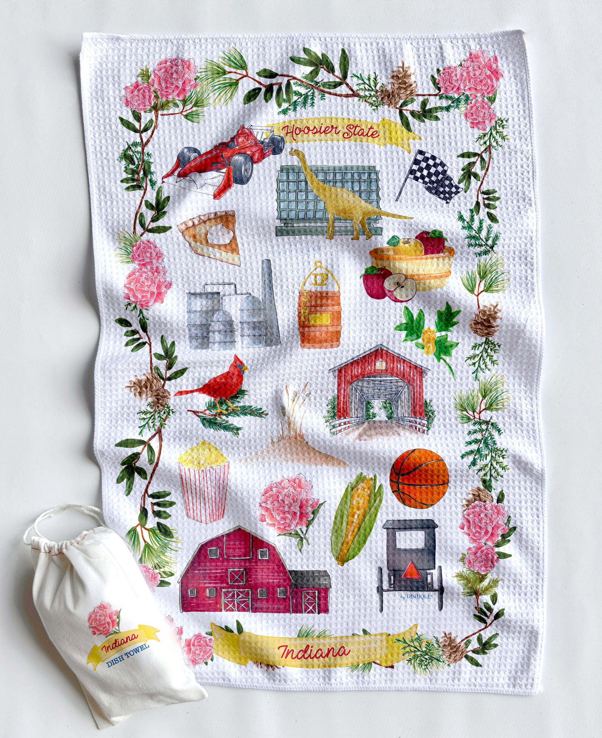 Indiana Icons Artwork Waffle Towel