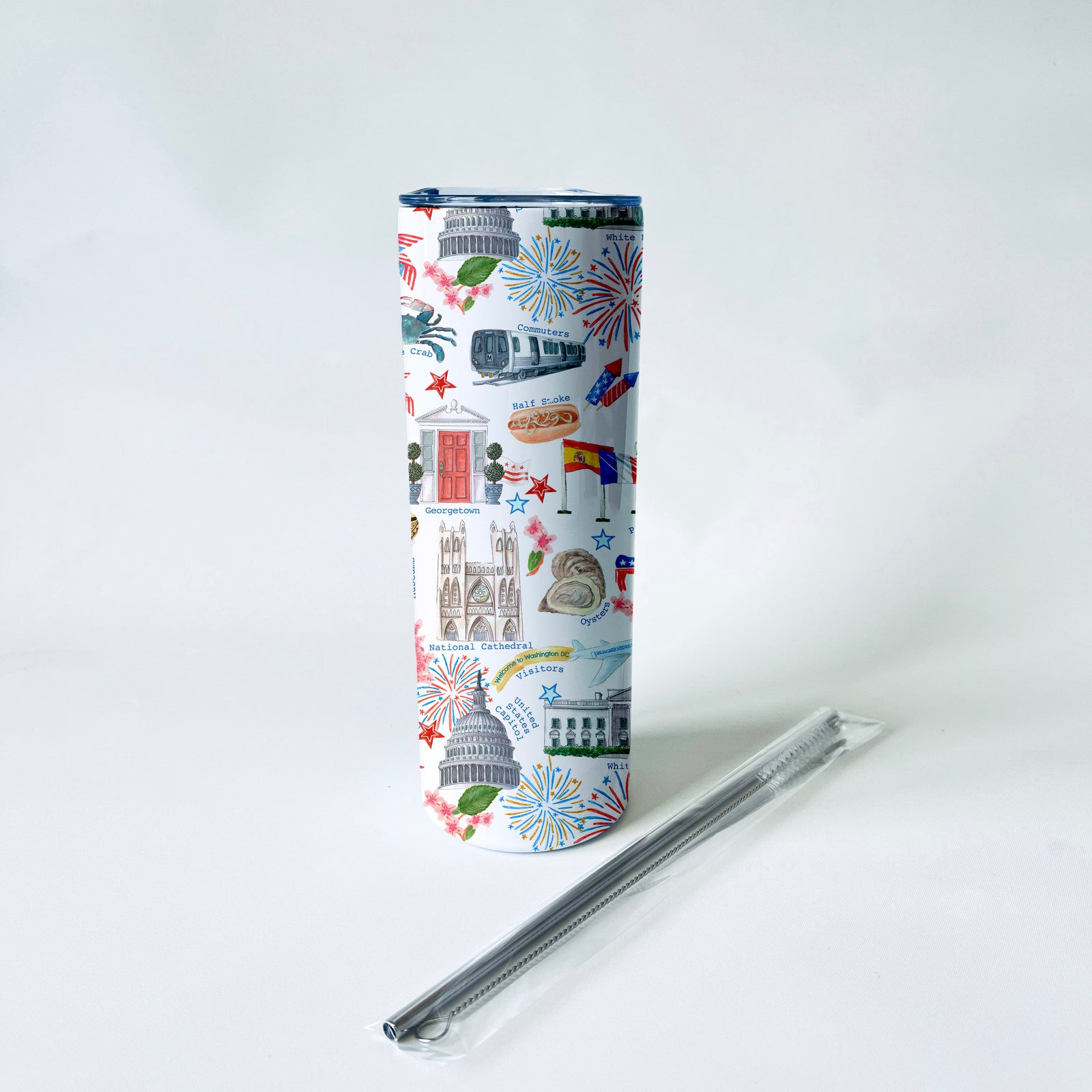 Washington DC Alphabet Pattern 20 oz. Skinny Tumbler