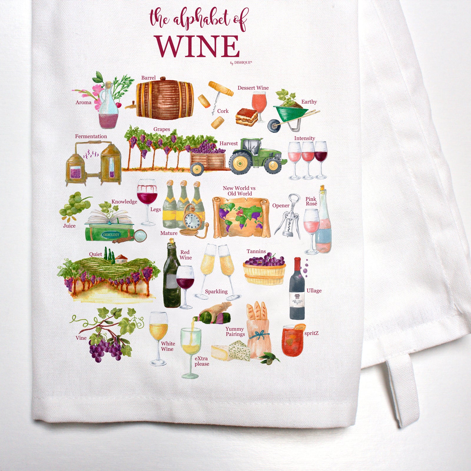 Wine Alphabet Bar Towel