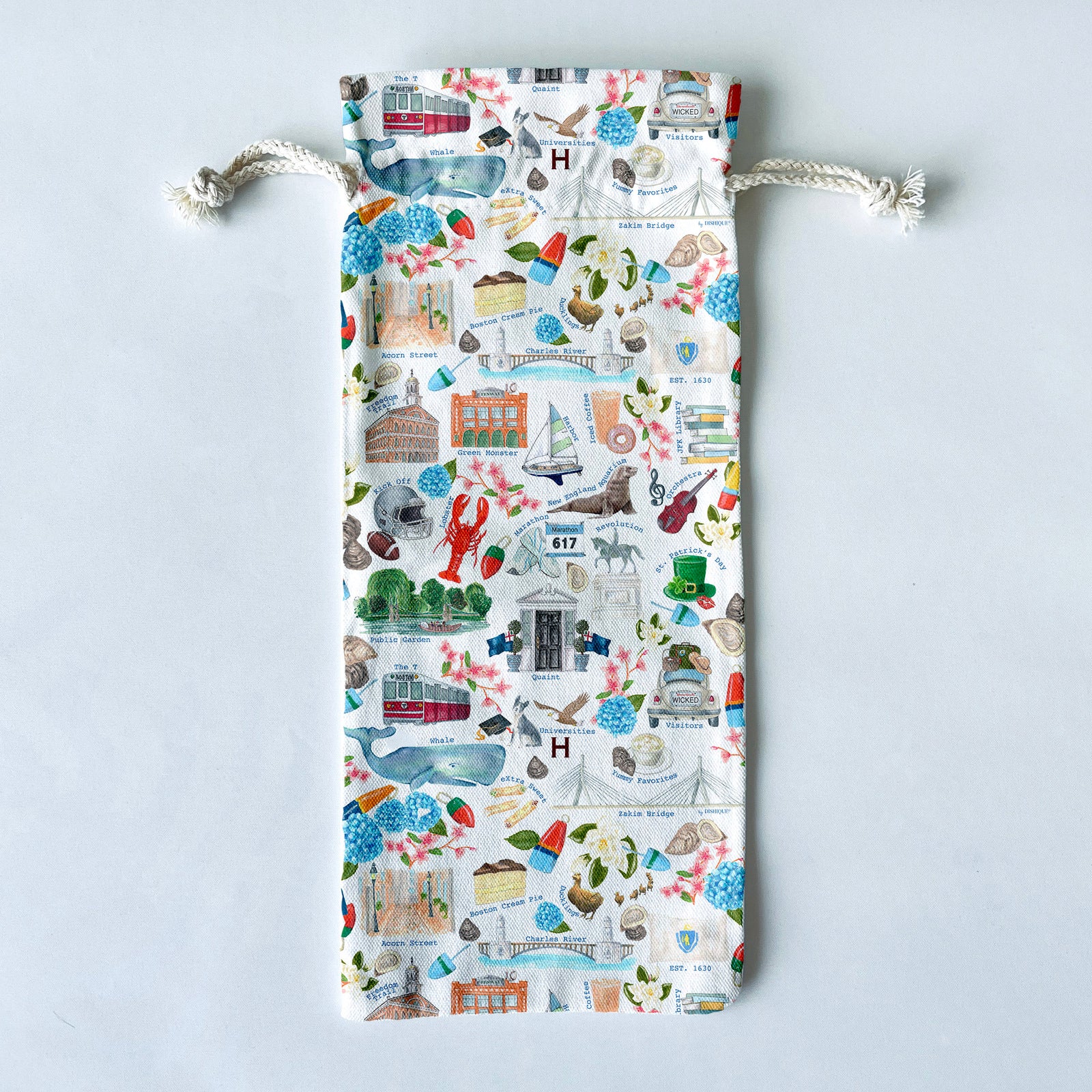 Boston Themed Wine/Liquor Bottle Gift Bag