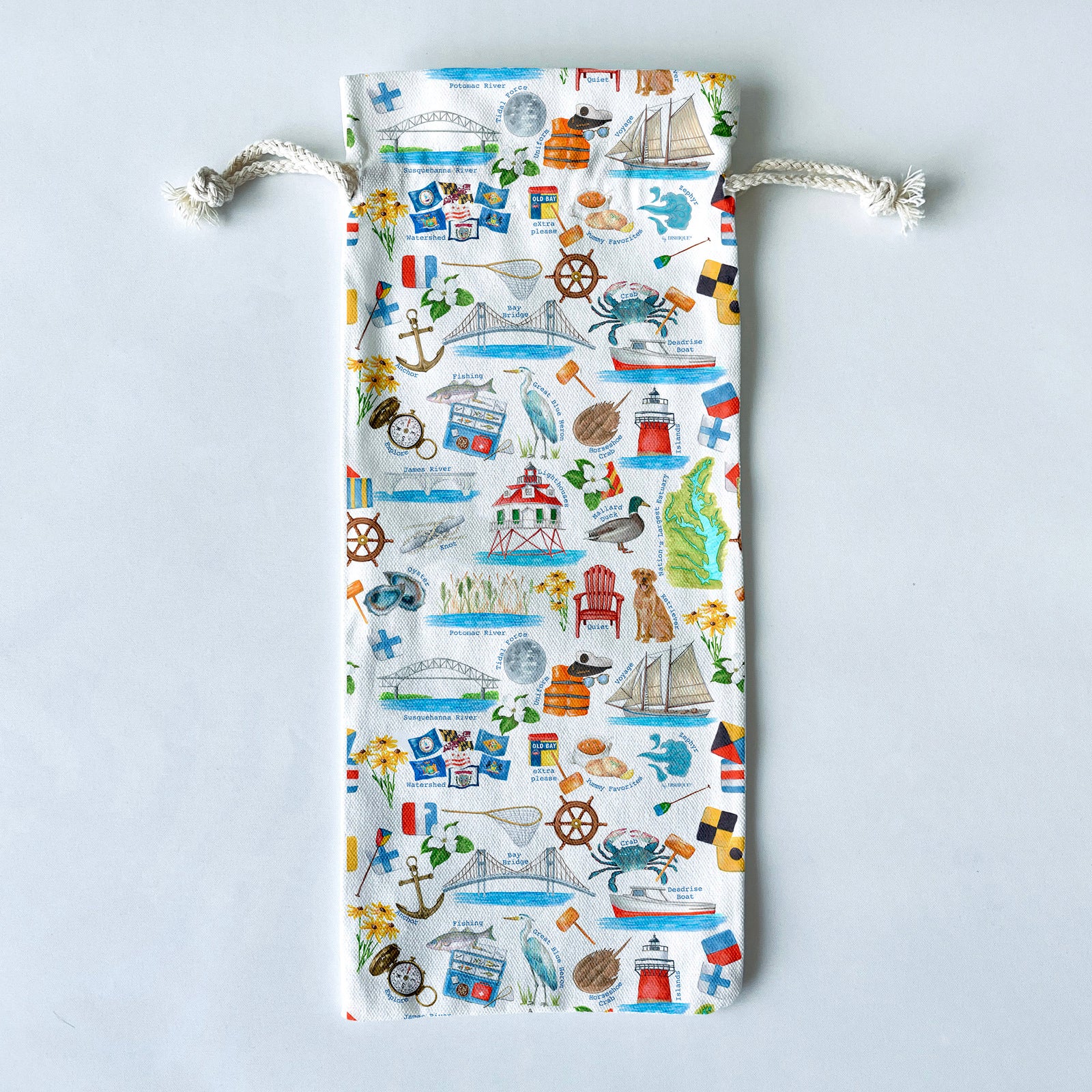 Chesapeake Bay Themed Wine/Liquor Bottle Gift Bag