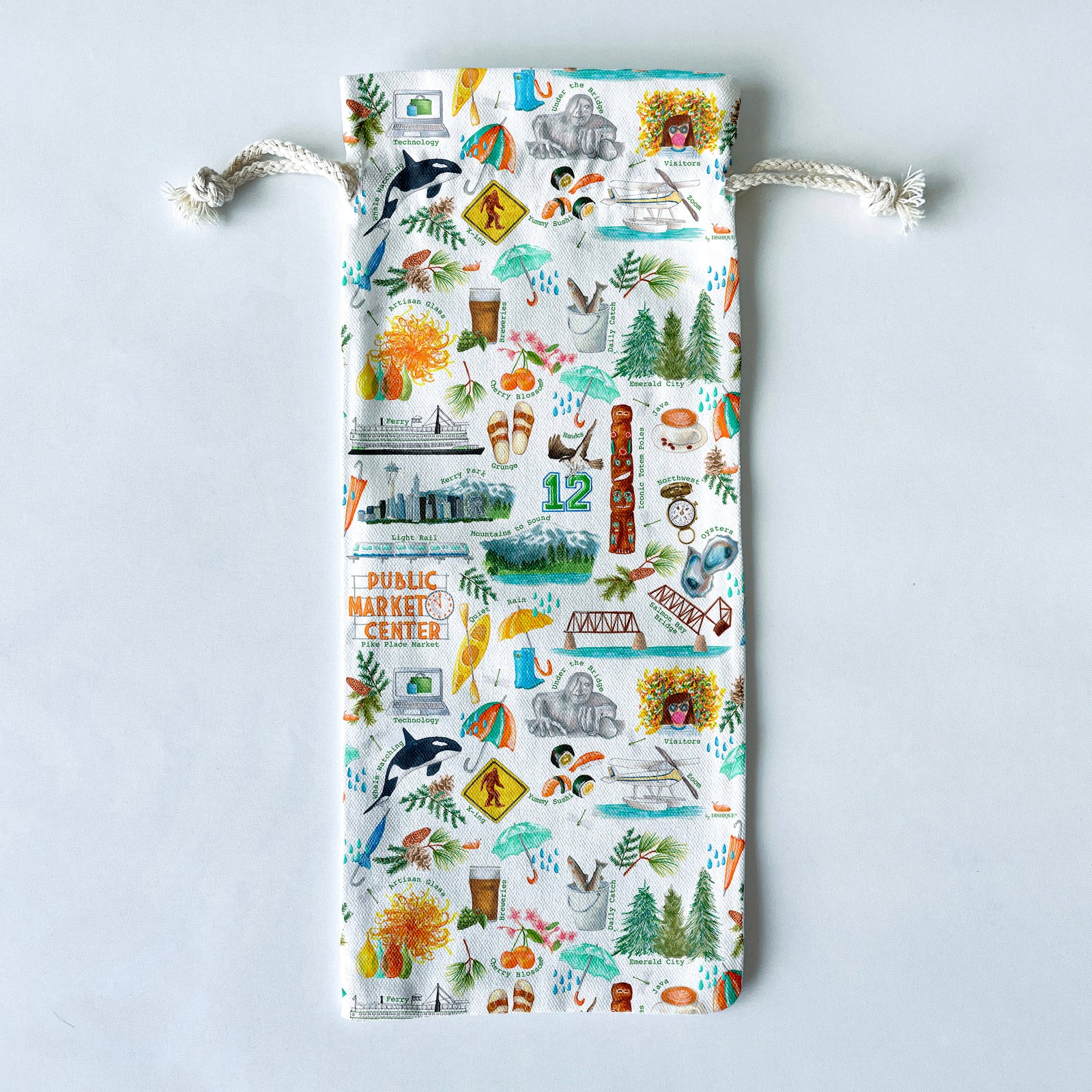 Seattle Themed Wine/Liquor Bottle Gift Bag