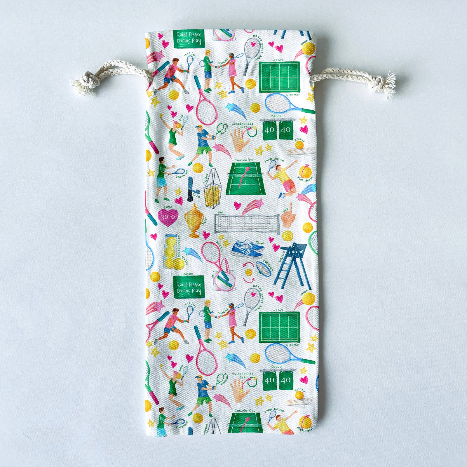 Tennis Themed Wine/Liquor Bottle Gift Bag