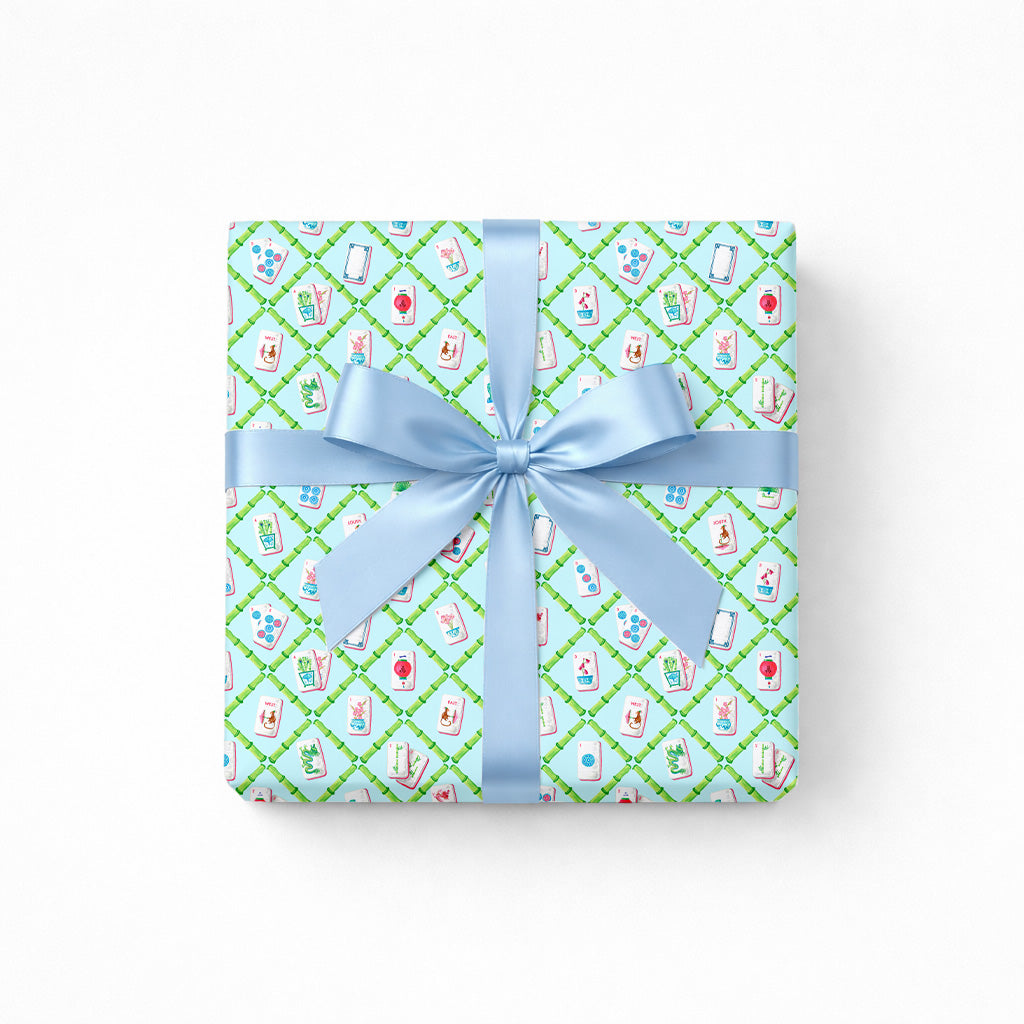 Mahjong Themed Wrapping Paper Sheets - Three (3) 20"x28" rolled sheets