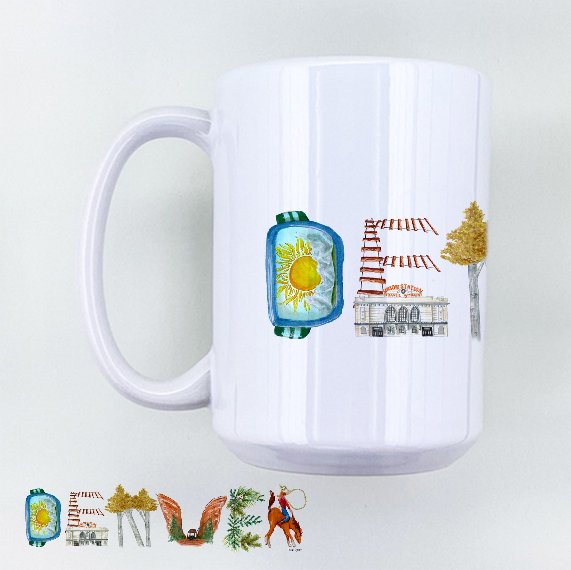 Denver Typography 15 oz. Porcelain Mug