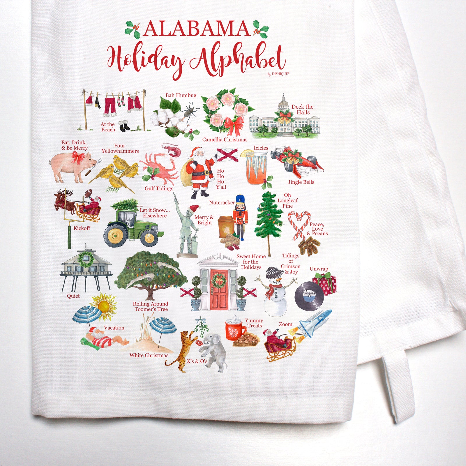 Alabama Holiday Alphabet Bar Towel
