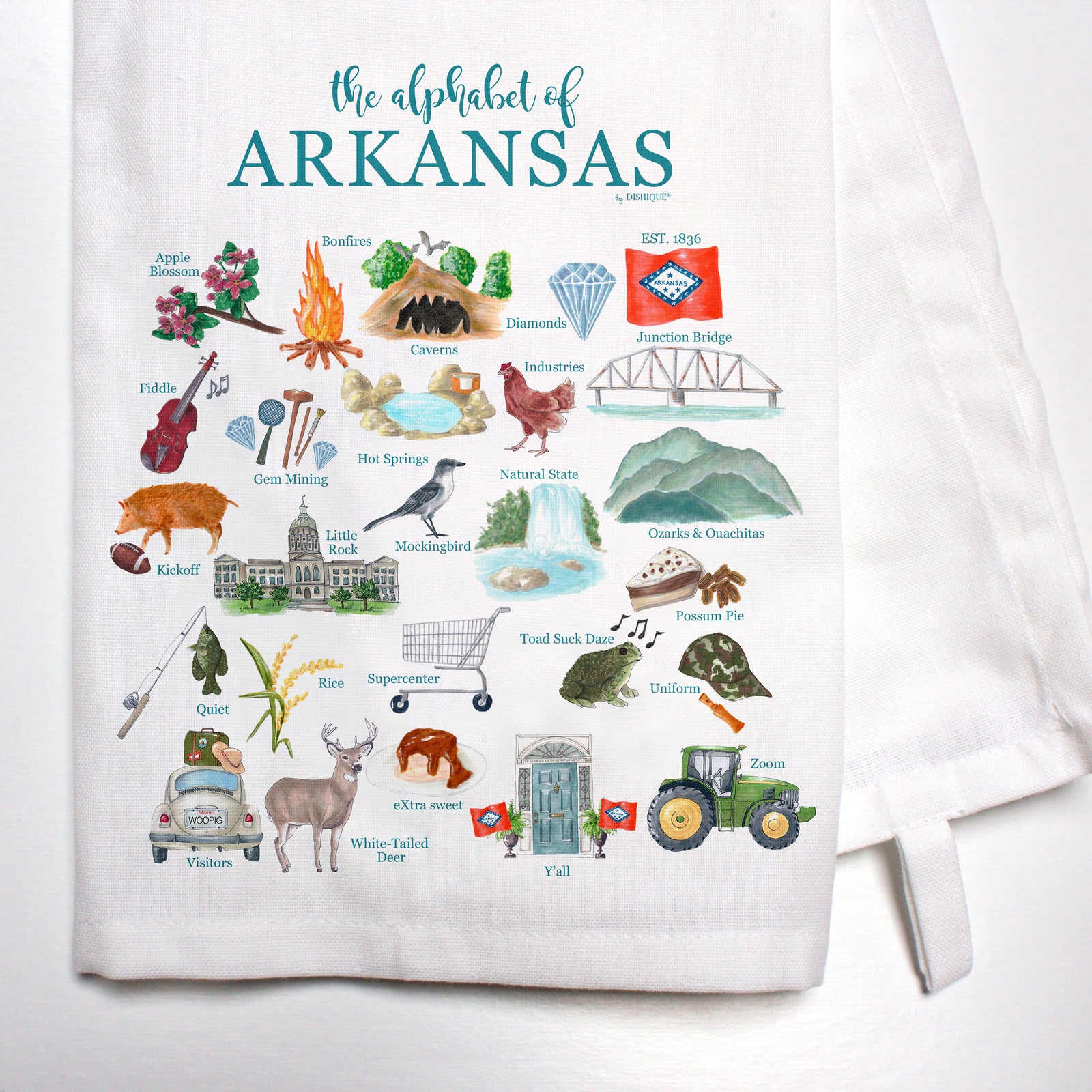 Arkansas Alphabet Bar Towel