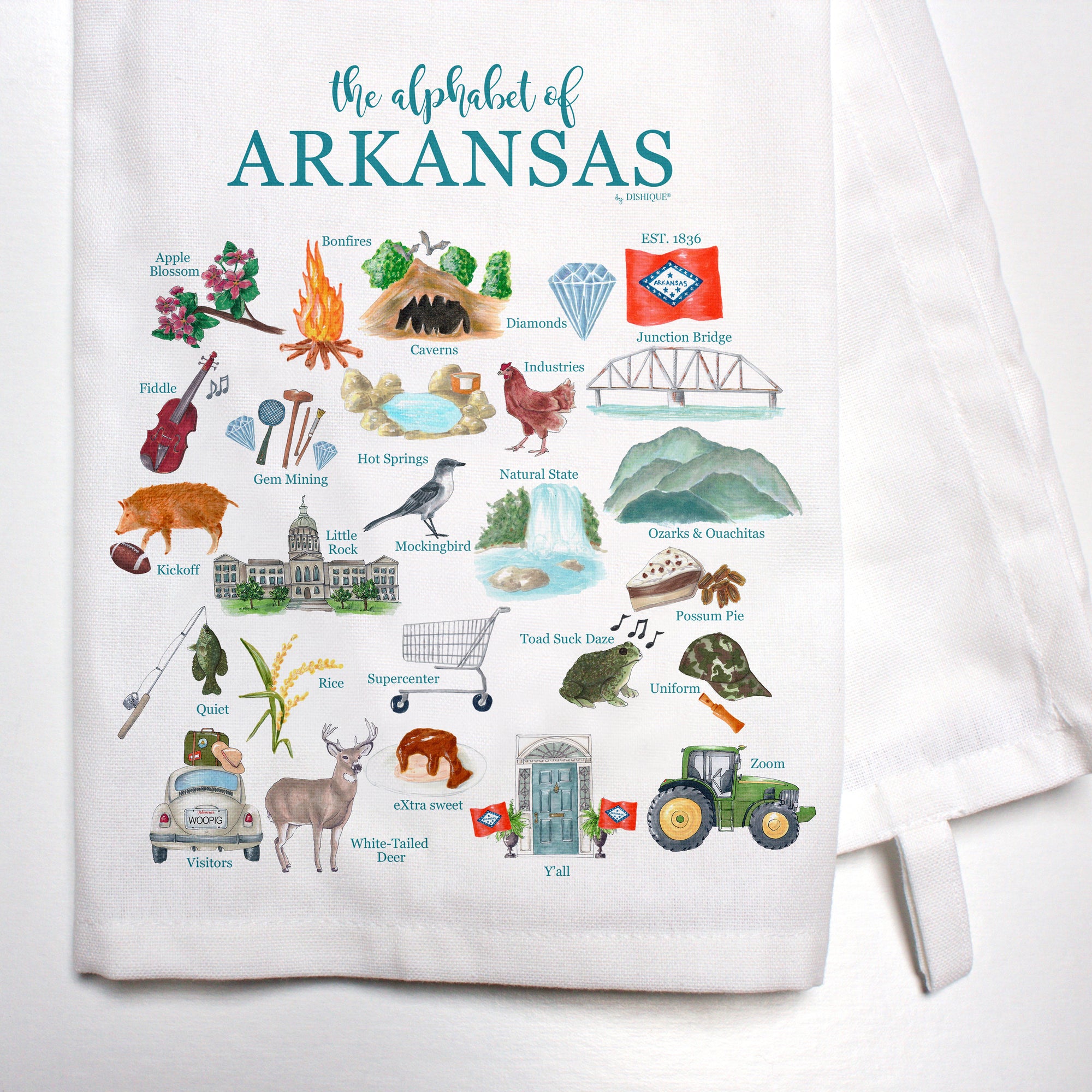 Arkansas Alphabet Bar Towel