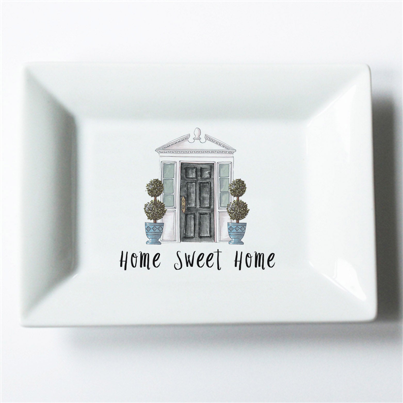 Home Sweet Home Black Front Door Hospitality Dish