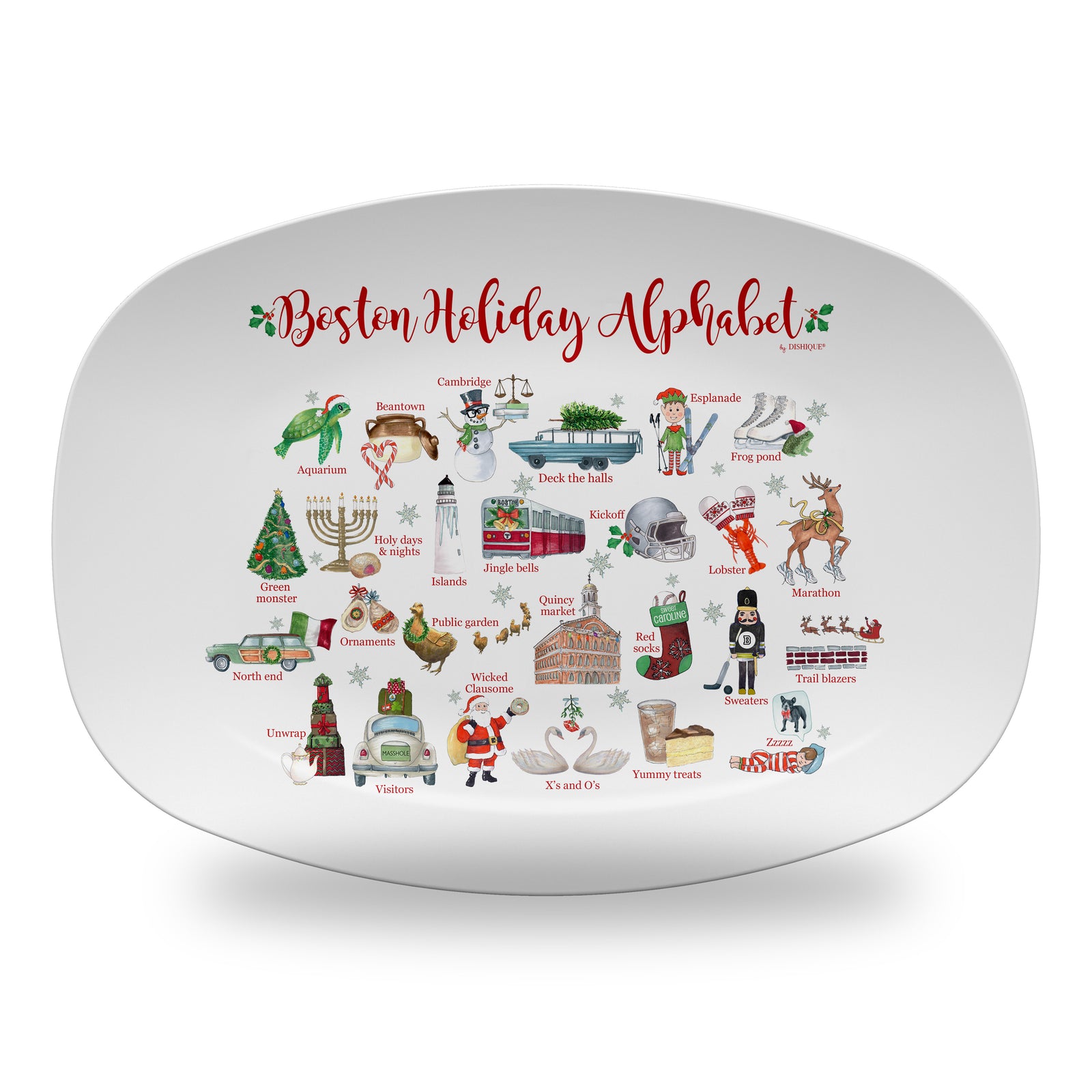 Boston Holiday Alphabet 14" DecoWare Polymer Platter