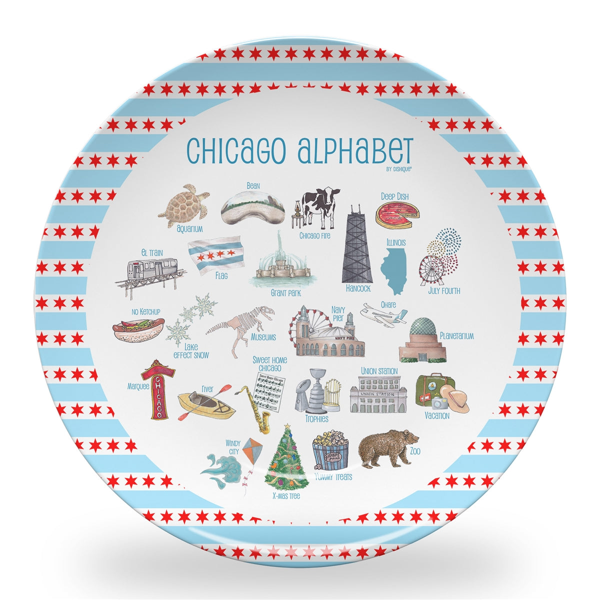 Chicago Alphabet 10" DecoWare Plastic Plate