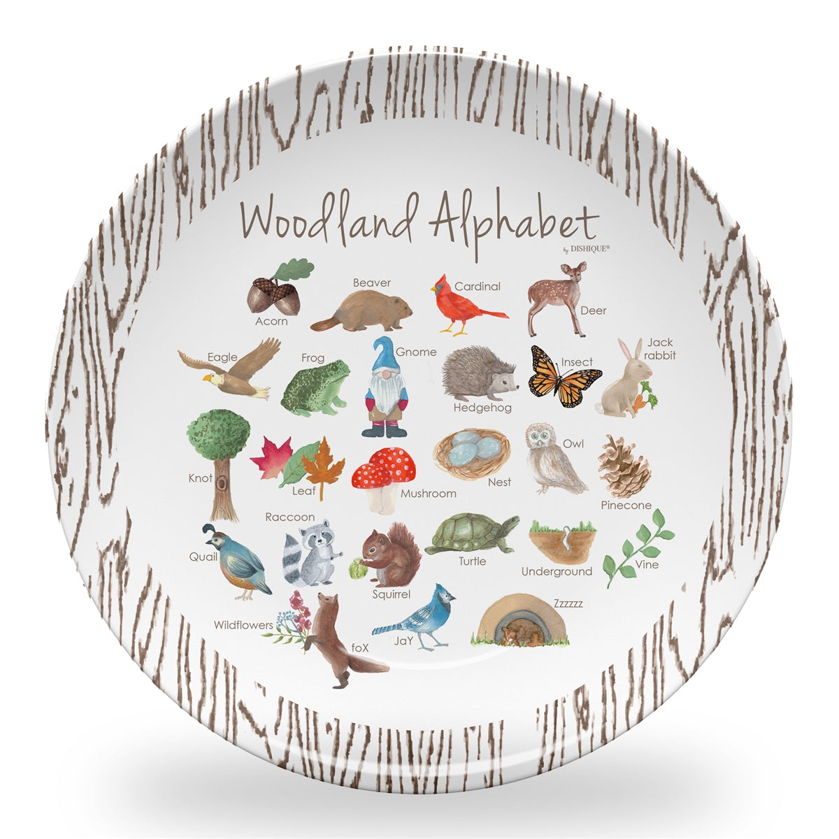 Woodland Alphabet 10" Plastic Plate