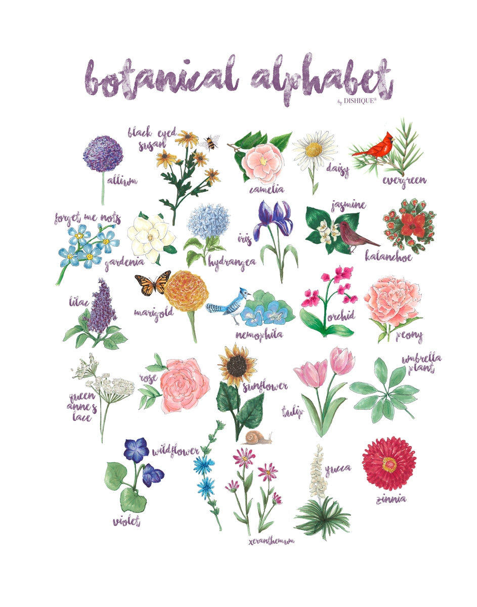 Botanical Alphabet Wall Art