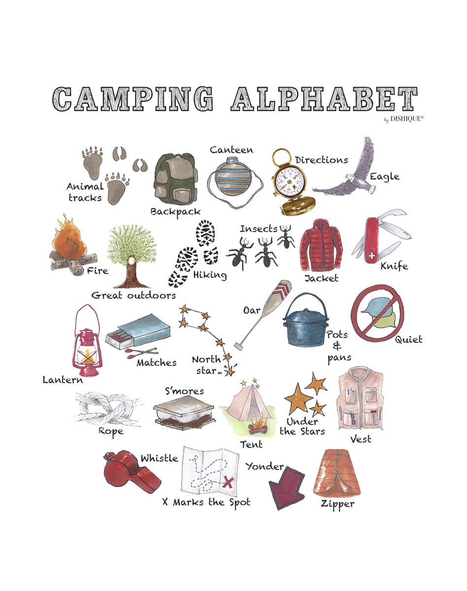 Camping Alphabet Wall Art