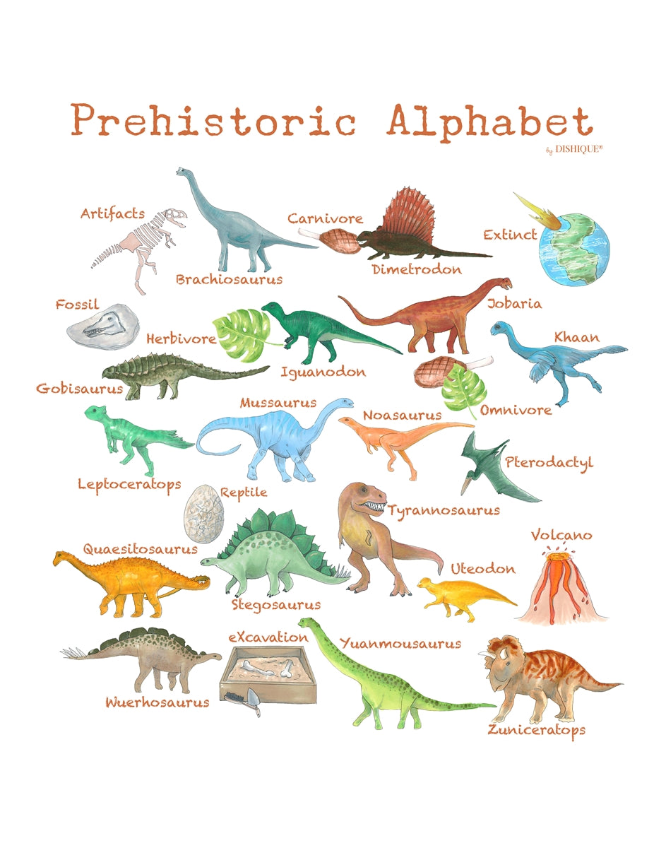Prehistoric Alphabet Wall Art