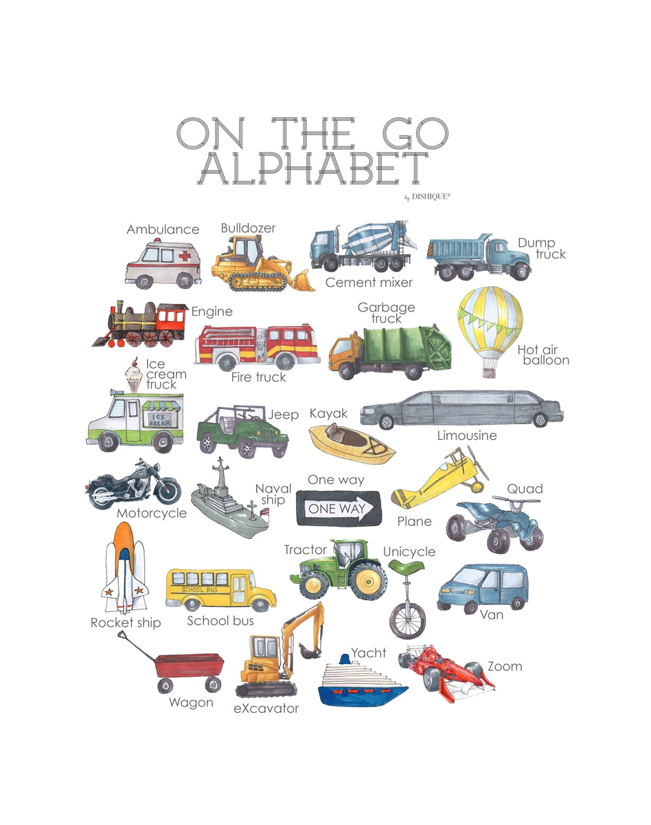 On The Go Alphabet Wall Art
