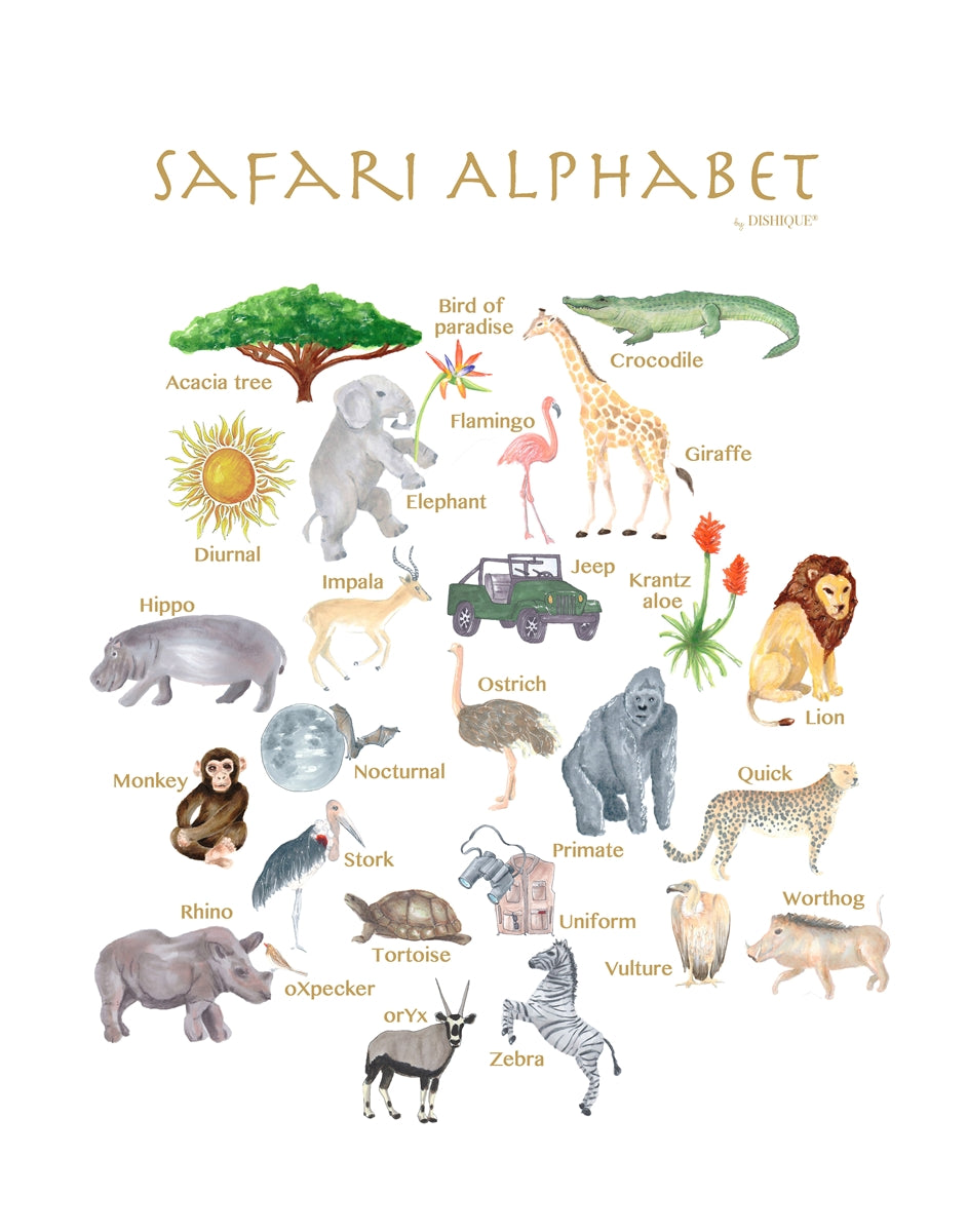 Safari Alphabet Wall Art
