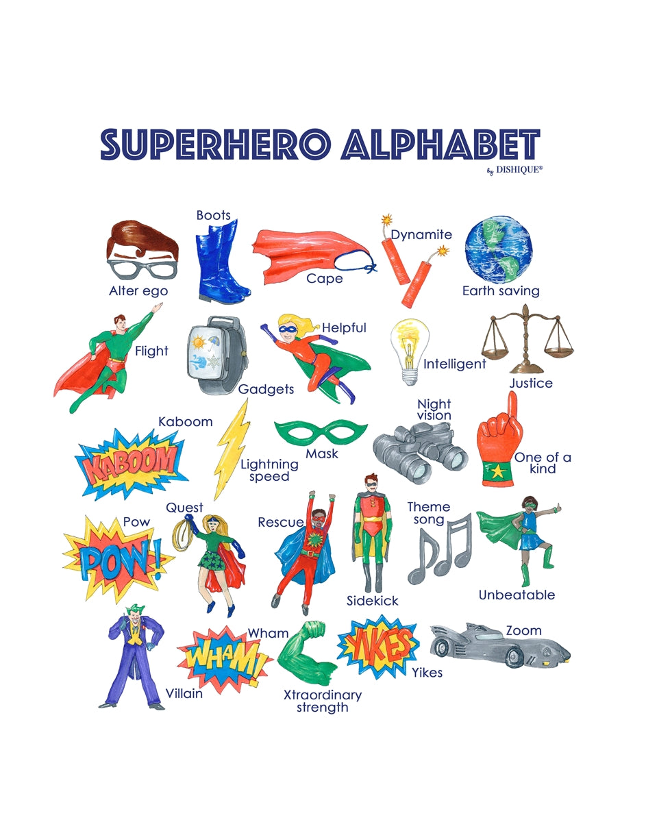 Superhero Alphabet Wall Art
