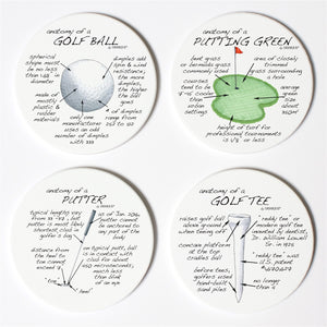 Golf Anatomy Coaster Set