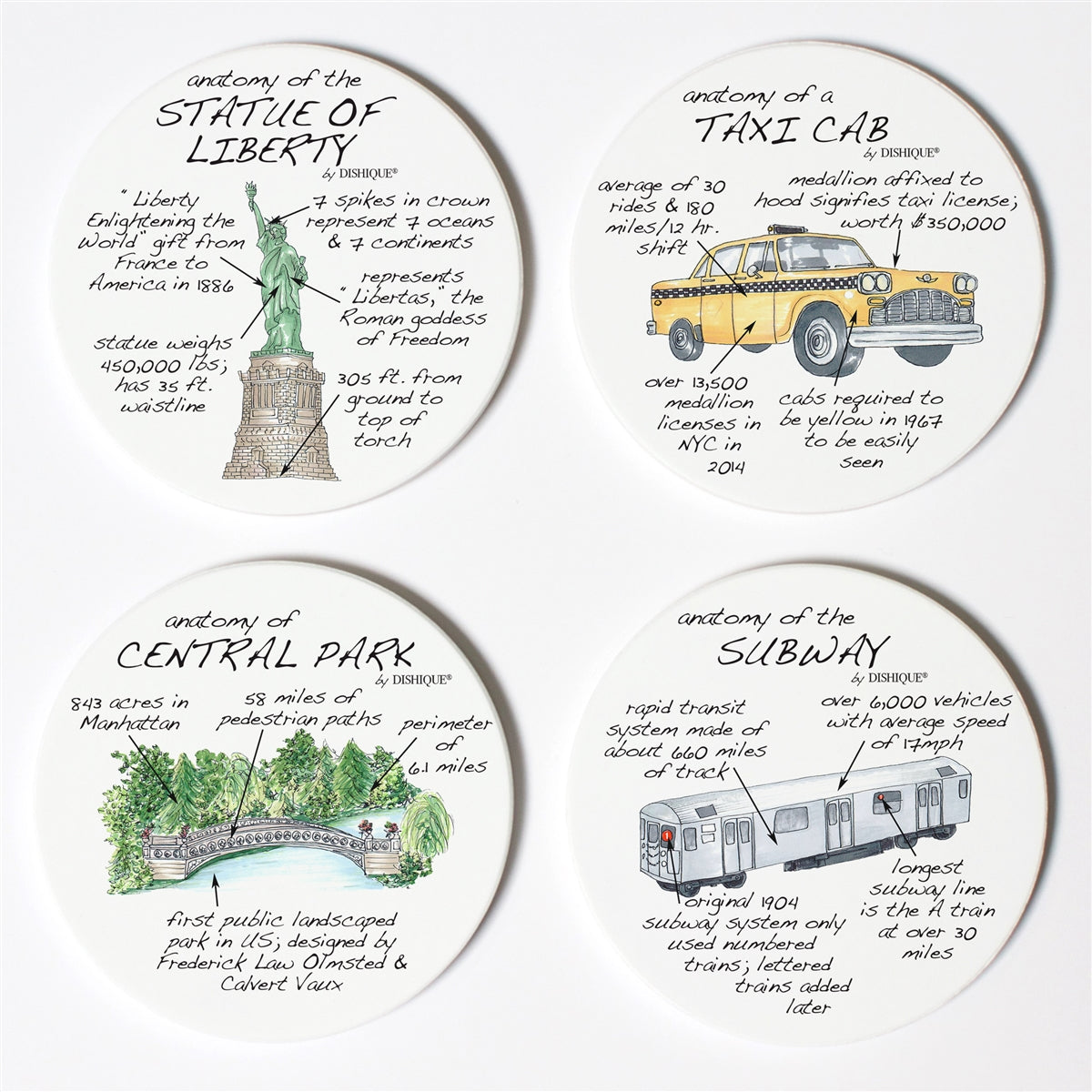 New York City Anatomy Coaster Set