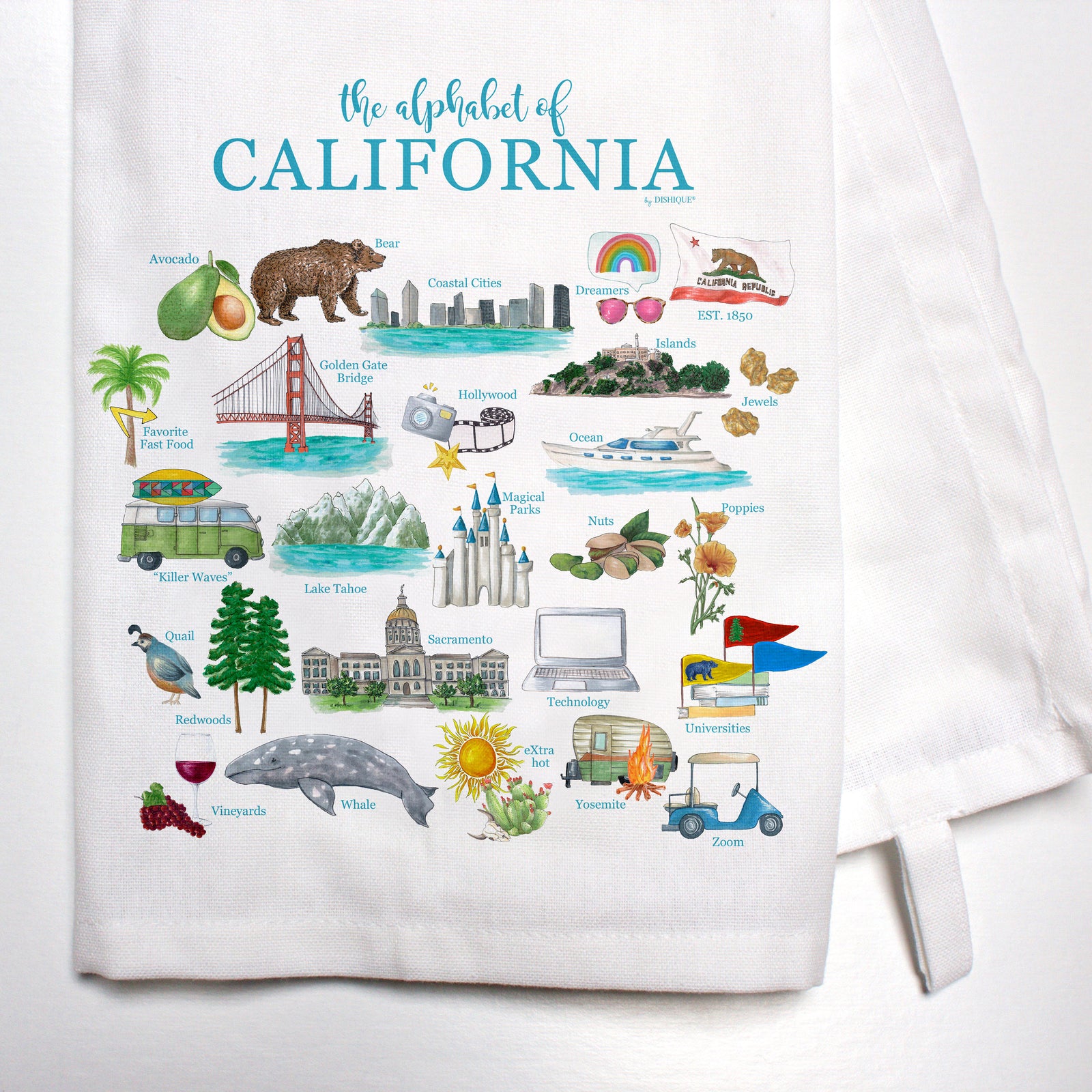 California Alphabet Bar Towel