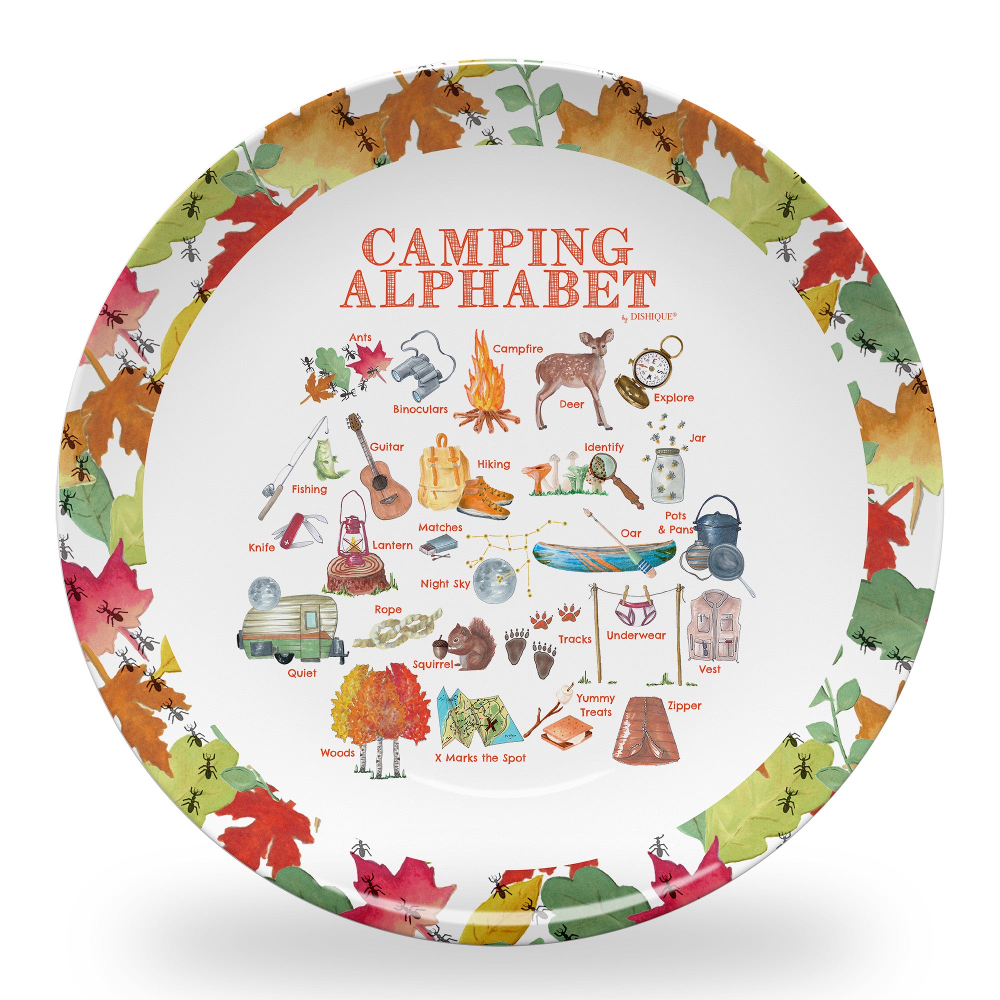 Camping Alphabet 10" Plastic Plate