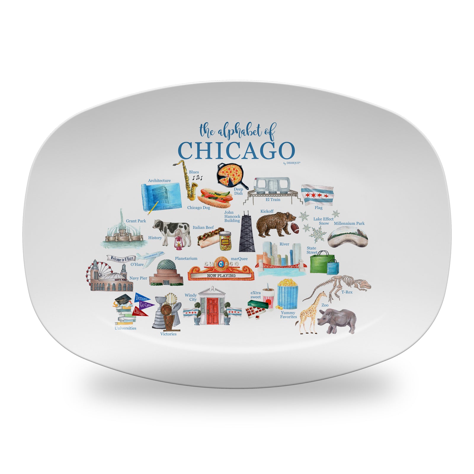Chicago Alphabet 14" DecoWare Polymer Platter