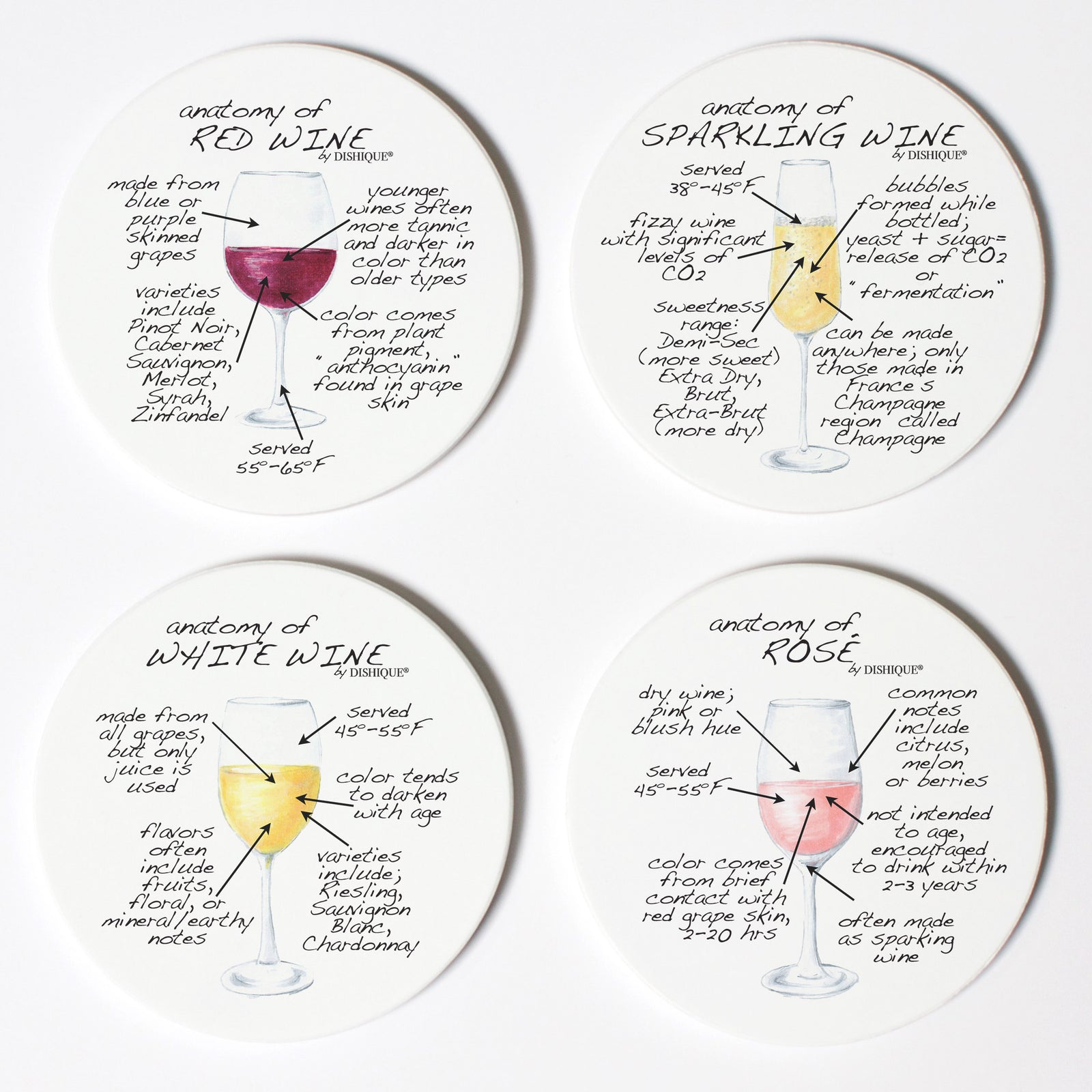 Wine Anatomy Coaster Set