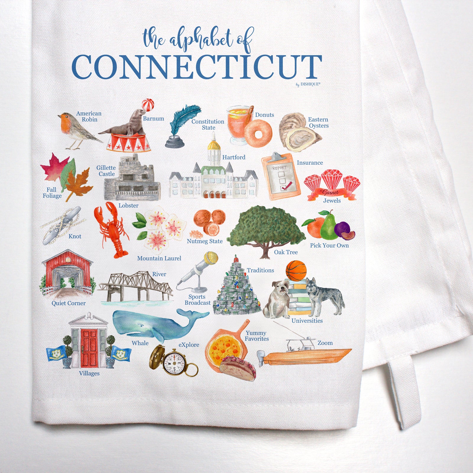 Connecticut Alphabet Bar Towel