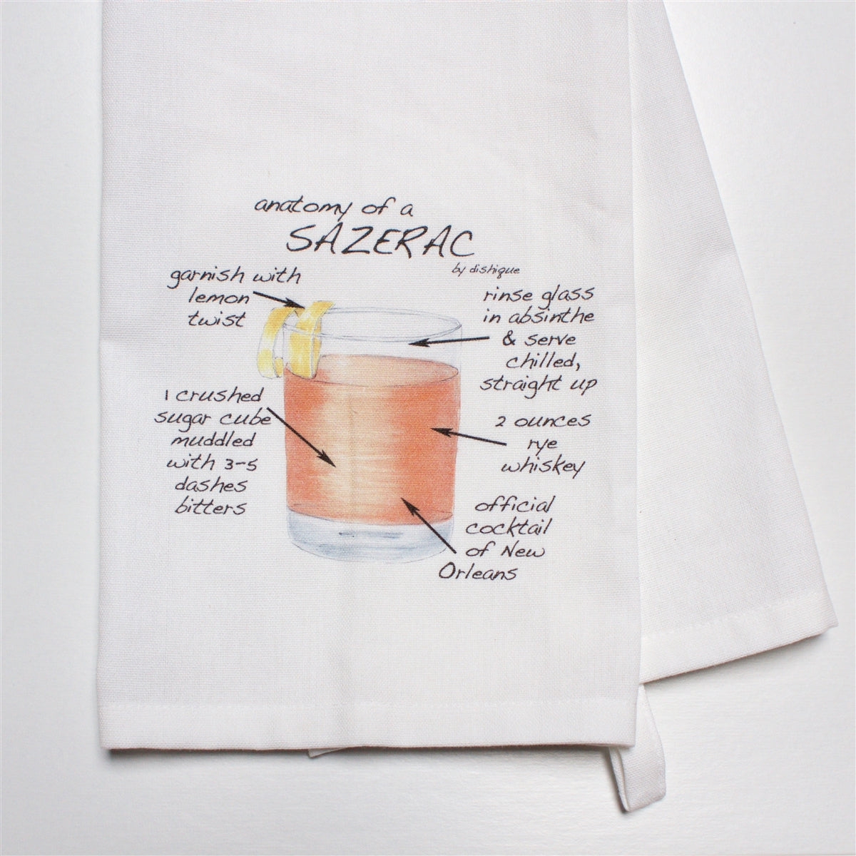 Anatomy of a Sazerac Dish Towel