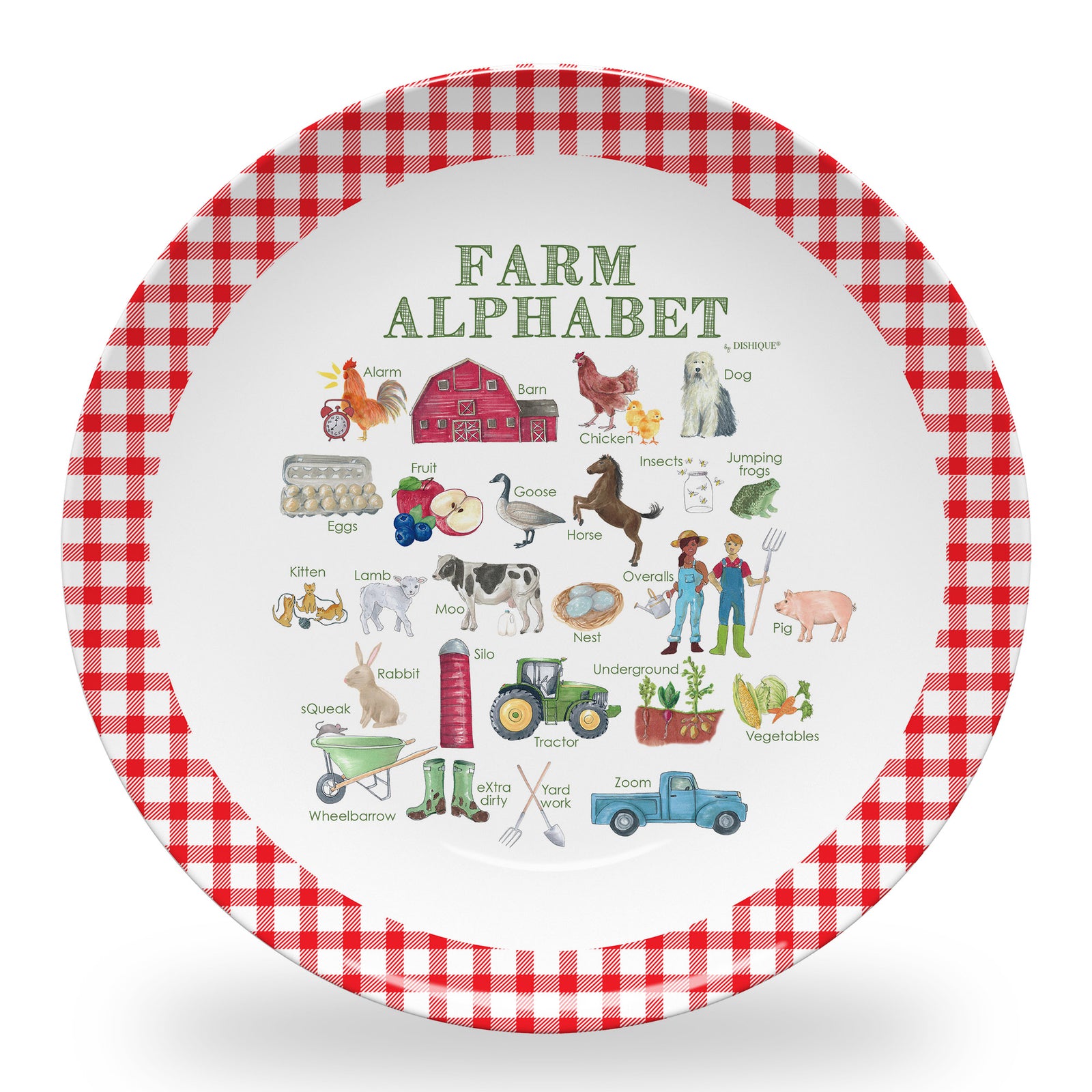 Farm Alphabet 10" Plastic Plate