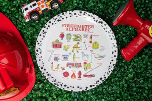 Firefighter Alphabet 10" Plastic Plate