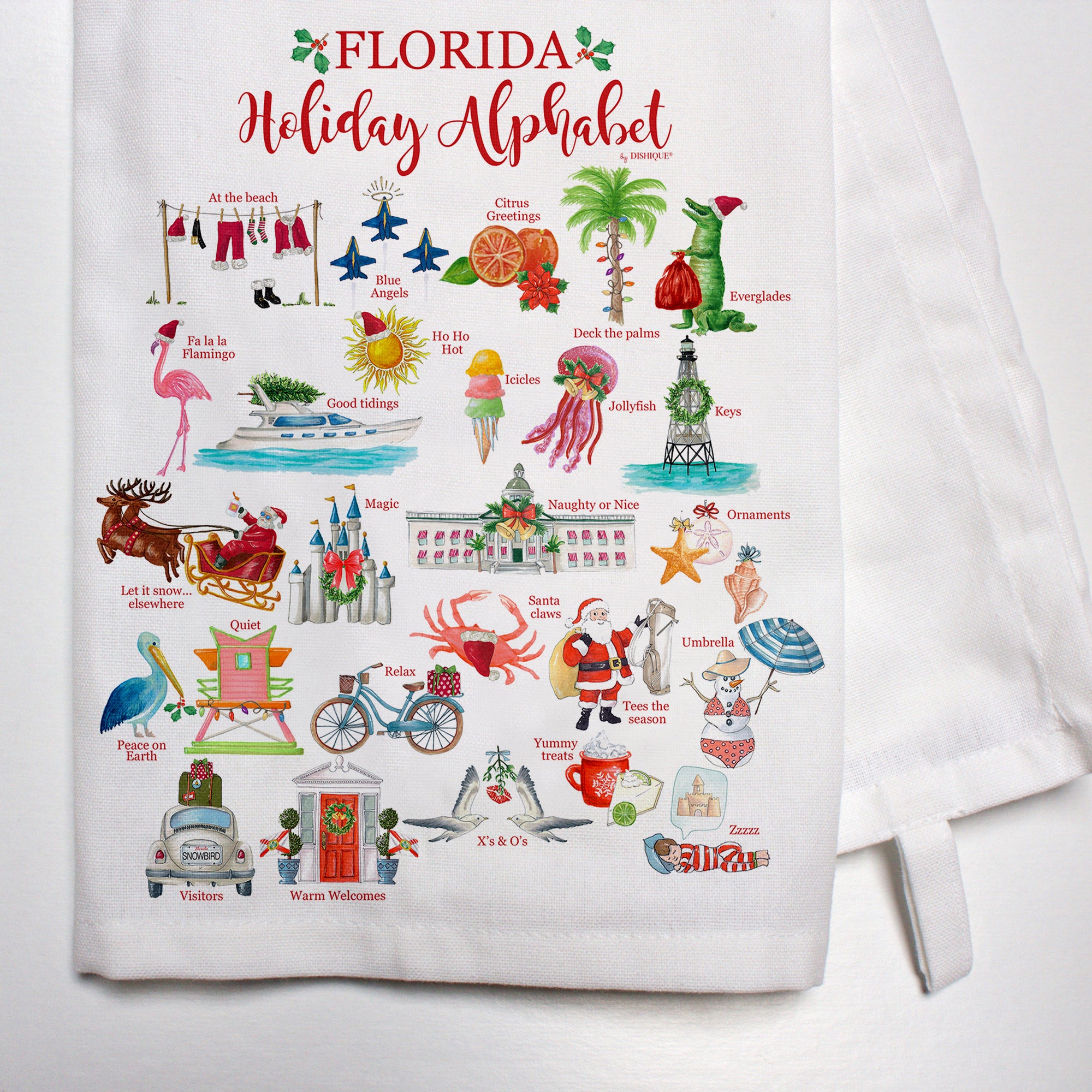 Florida Holiday Alphabet Bar Towel