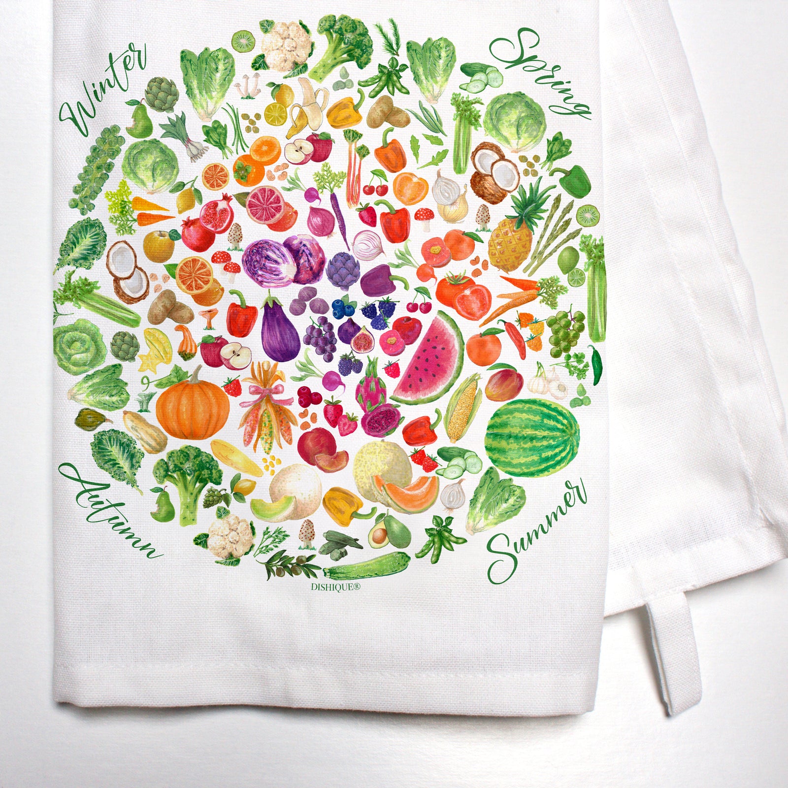 Seasonal Fruit and Vegetables Bar Towel