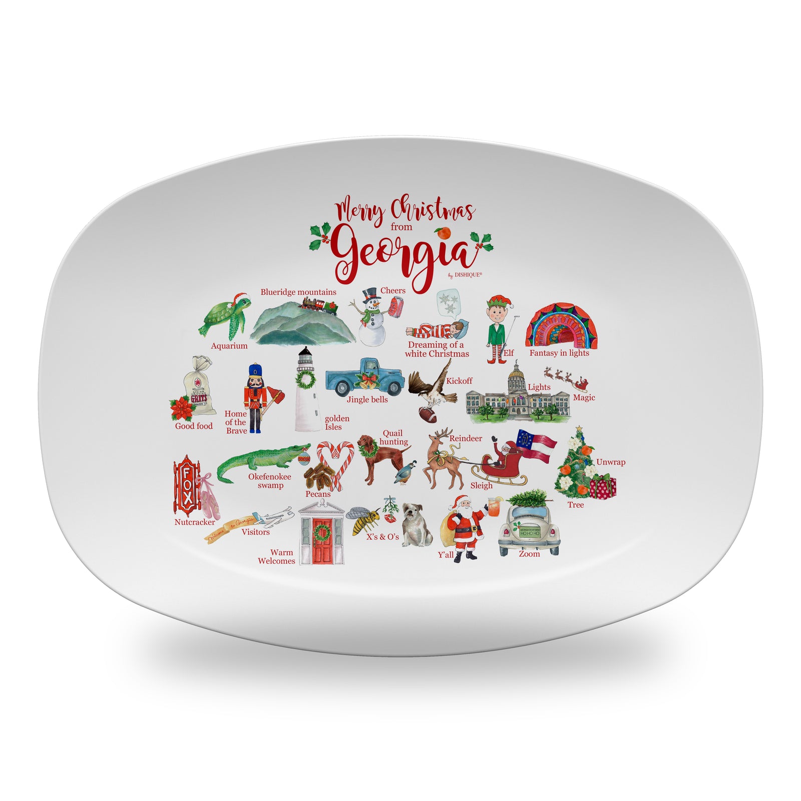 Merry Christmas from Georgia Alphabet 14" DecoWare Polymer Platter