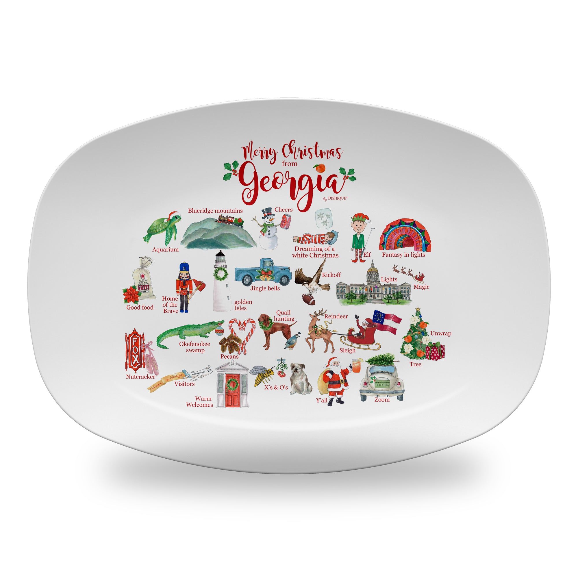 Merry Christmas from Georgia Alphabet 14" ThermoSaf Polymer Platter