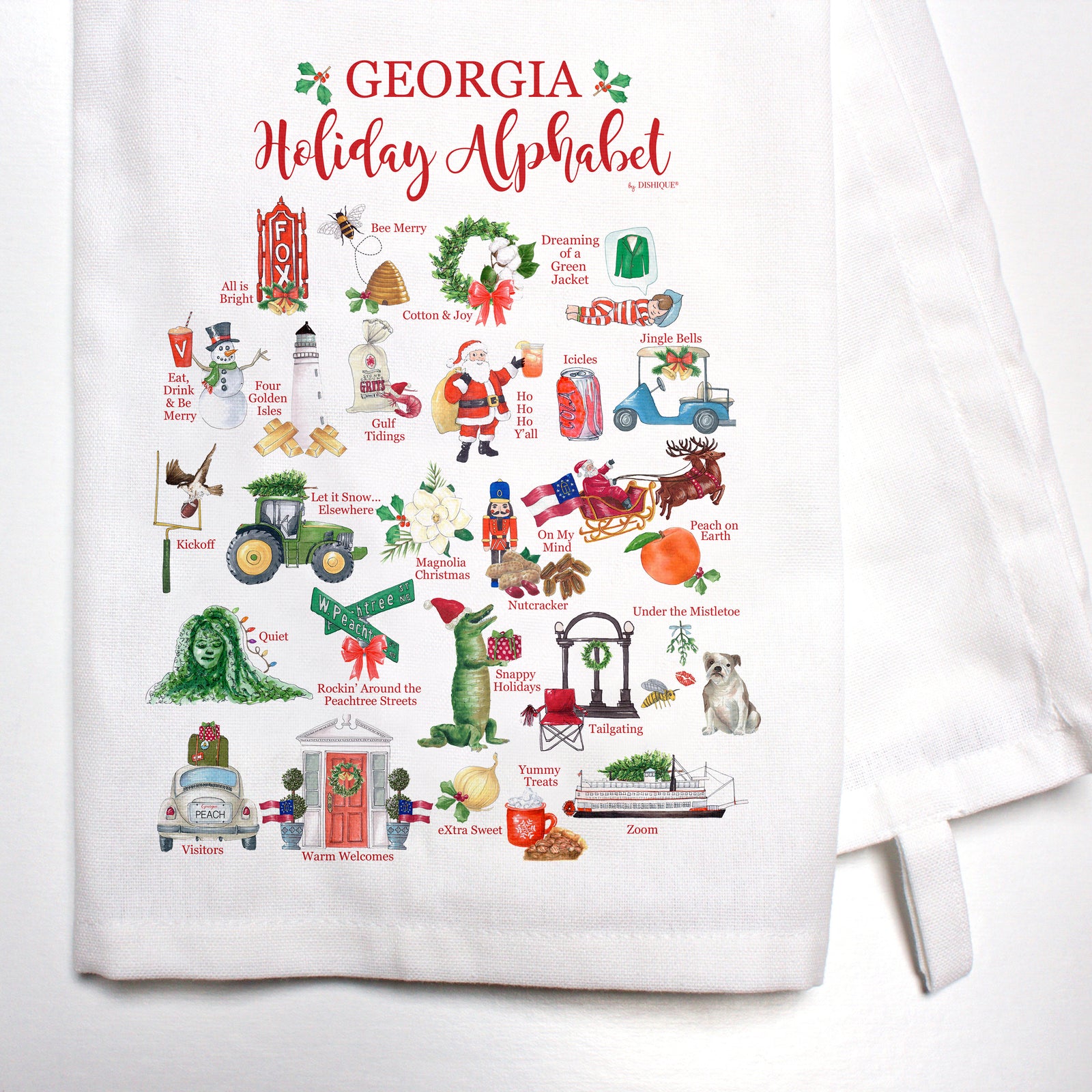 Georgia Holiday Alphabet Bar Towel