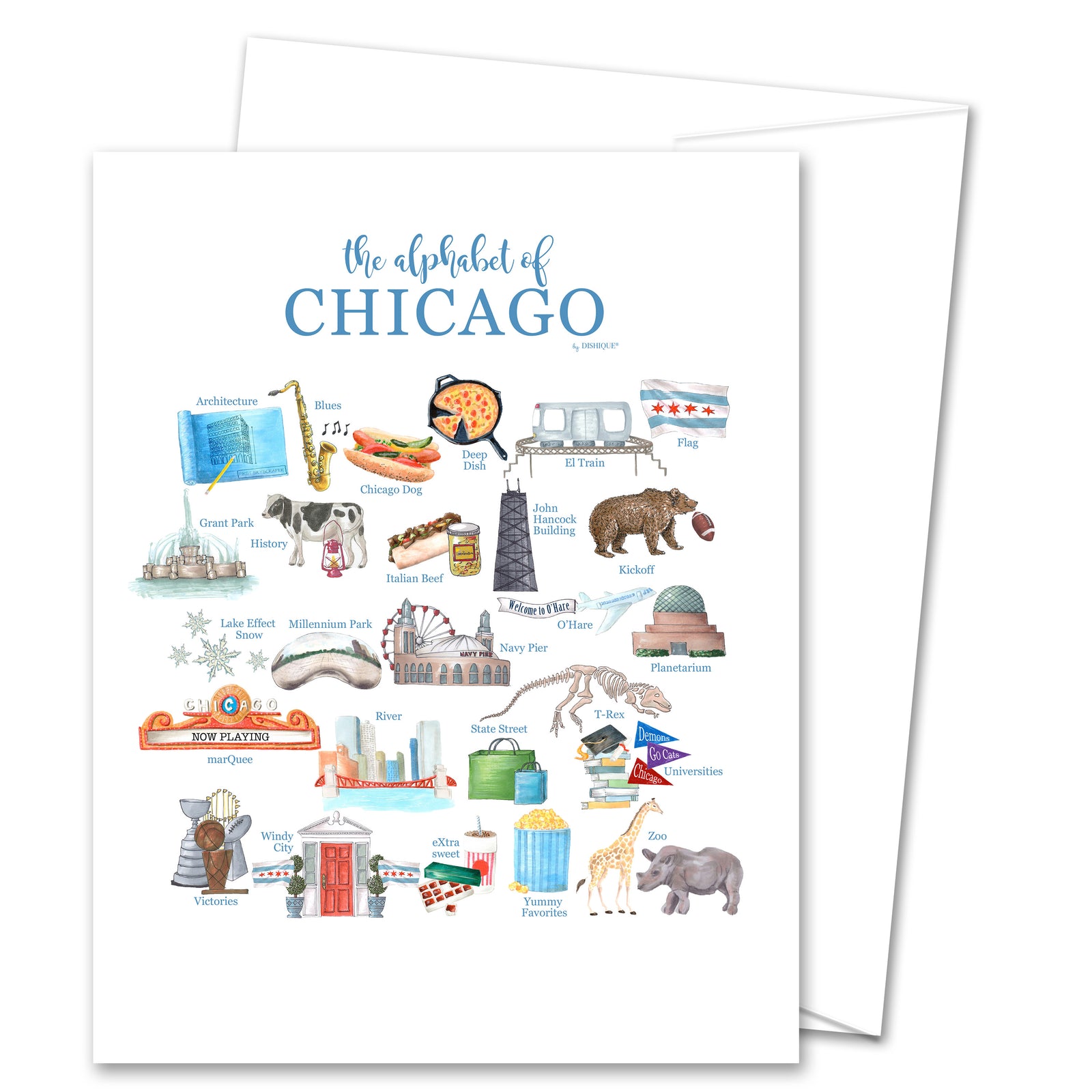 Chicago Alphabet Greeting Card (blank inside)