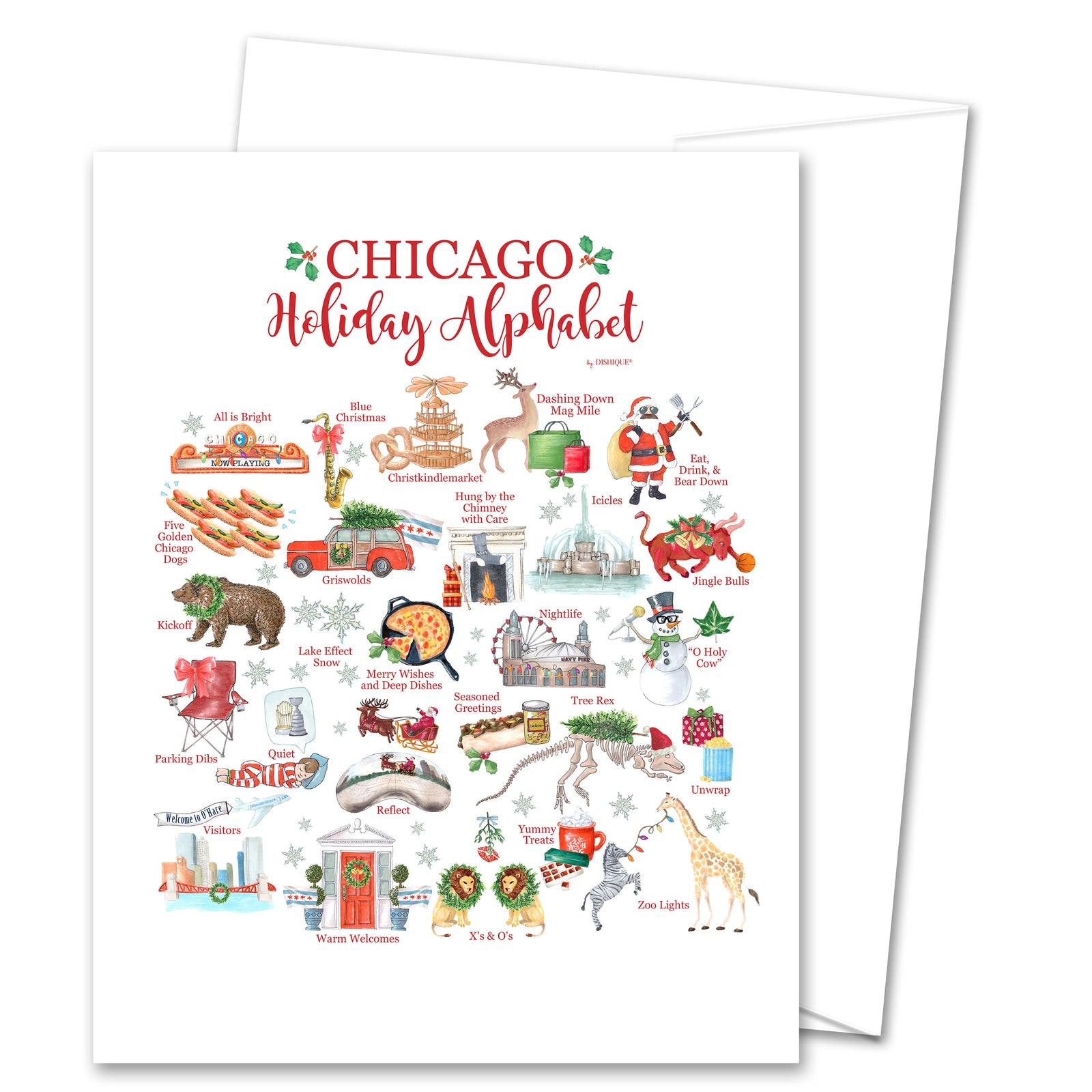 Chicago Holiday Alphabet Greeting Card (blank inside)