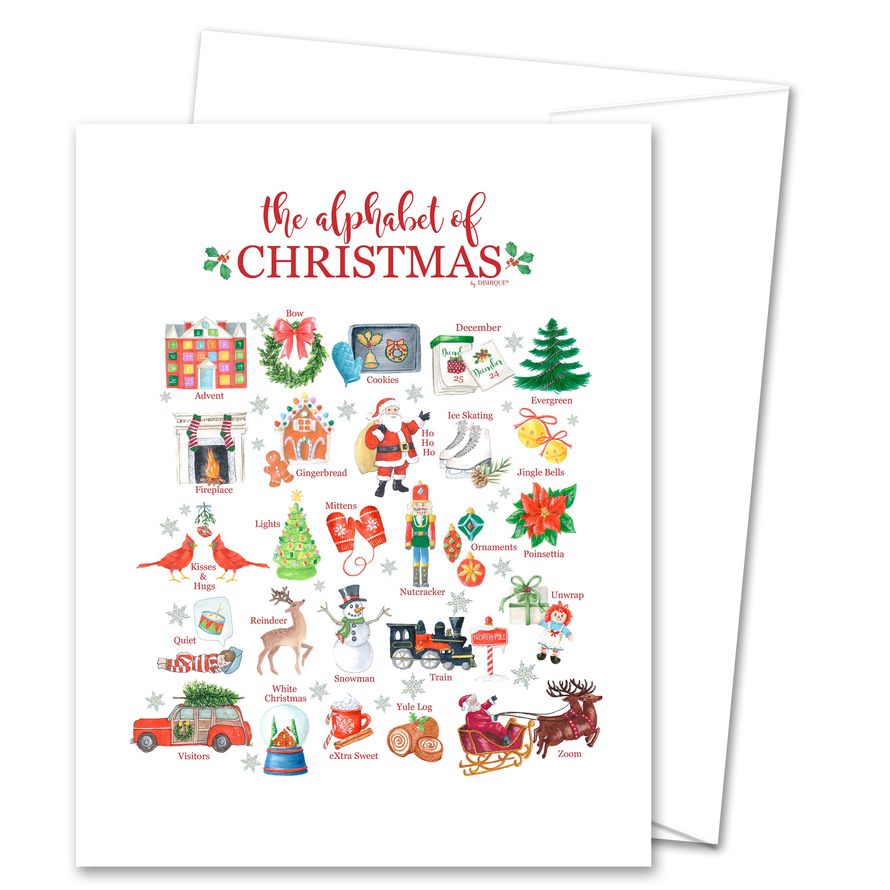 Christmas Alphabet Cards ポップアップカードセット Christmas Alphabet Greeting Card (blank inside) - Dishique