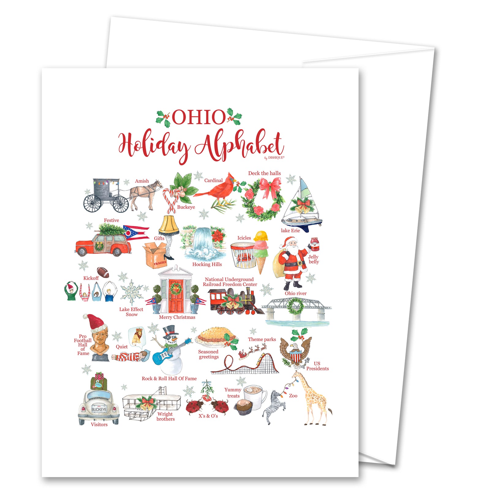 Ohio Holiday Alphabet Greeting Card (blank inside)