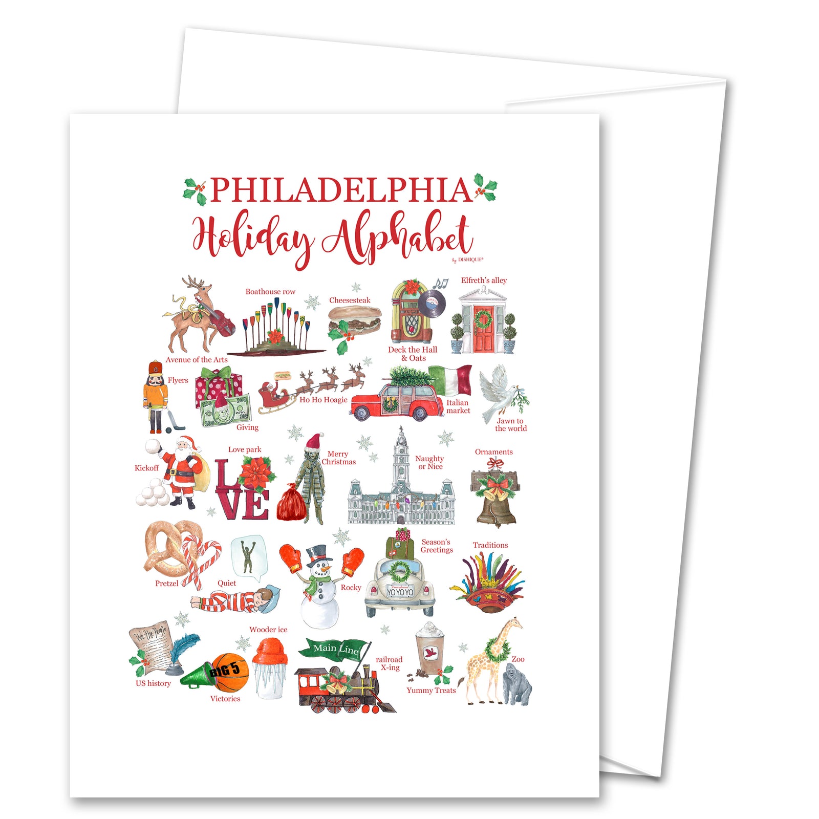 Philadelphia Holiday Alphabet Greeting Card (blank inside)