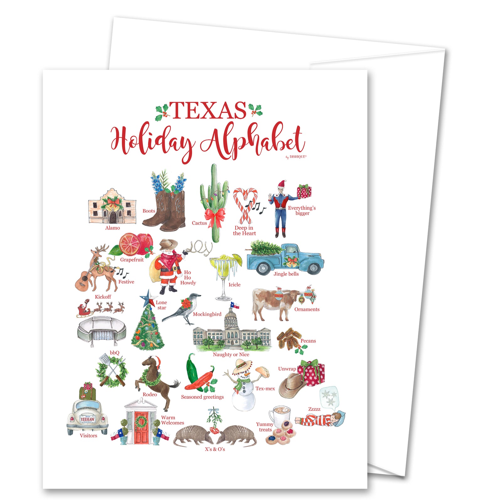 Texas Holiday Alphabet Greeting Card (blank inside)